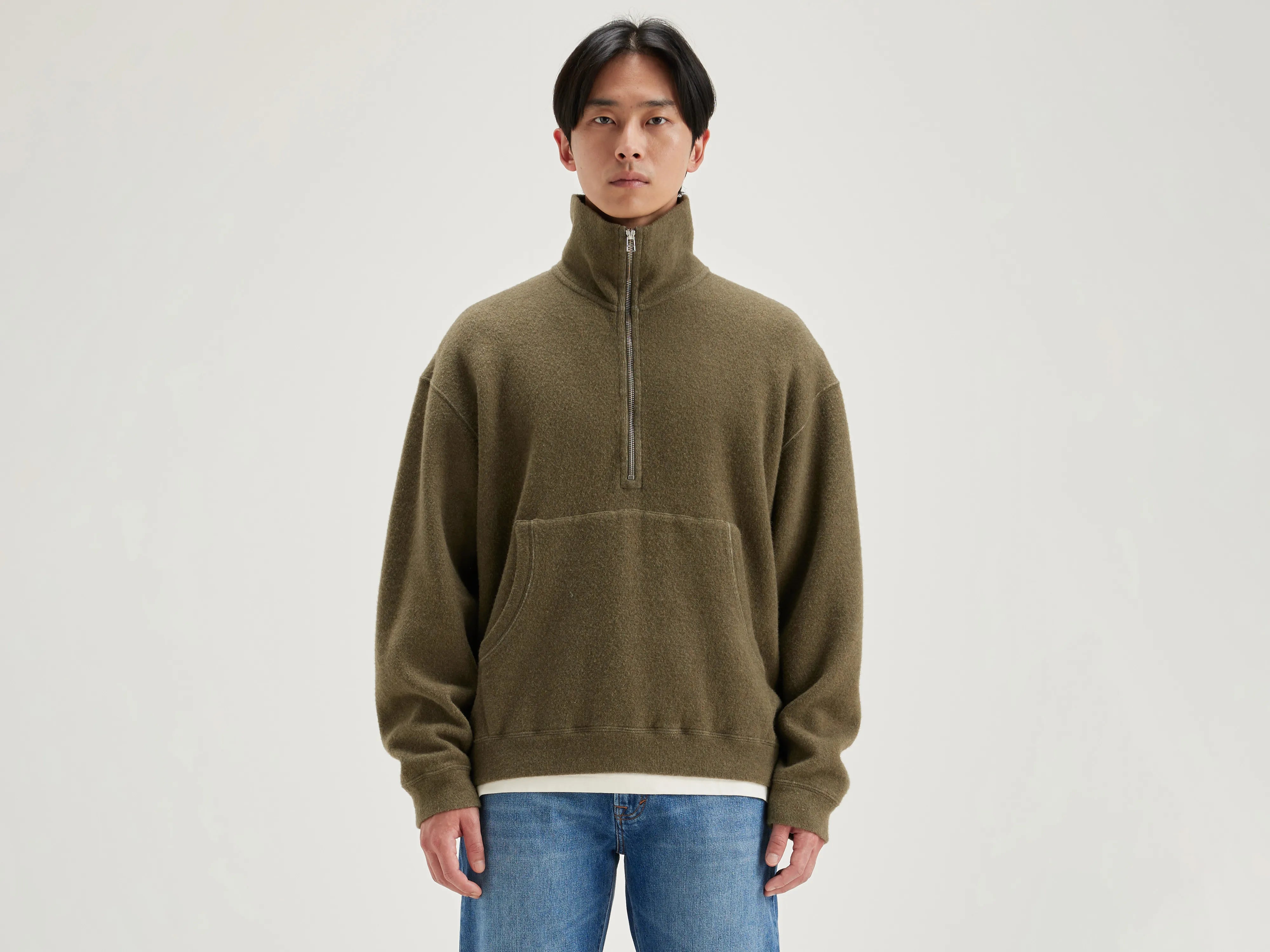 Sweatshirt col zippé Mabro (242 / M / MILITARY)