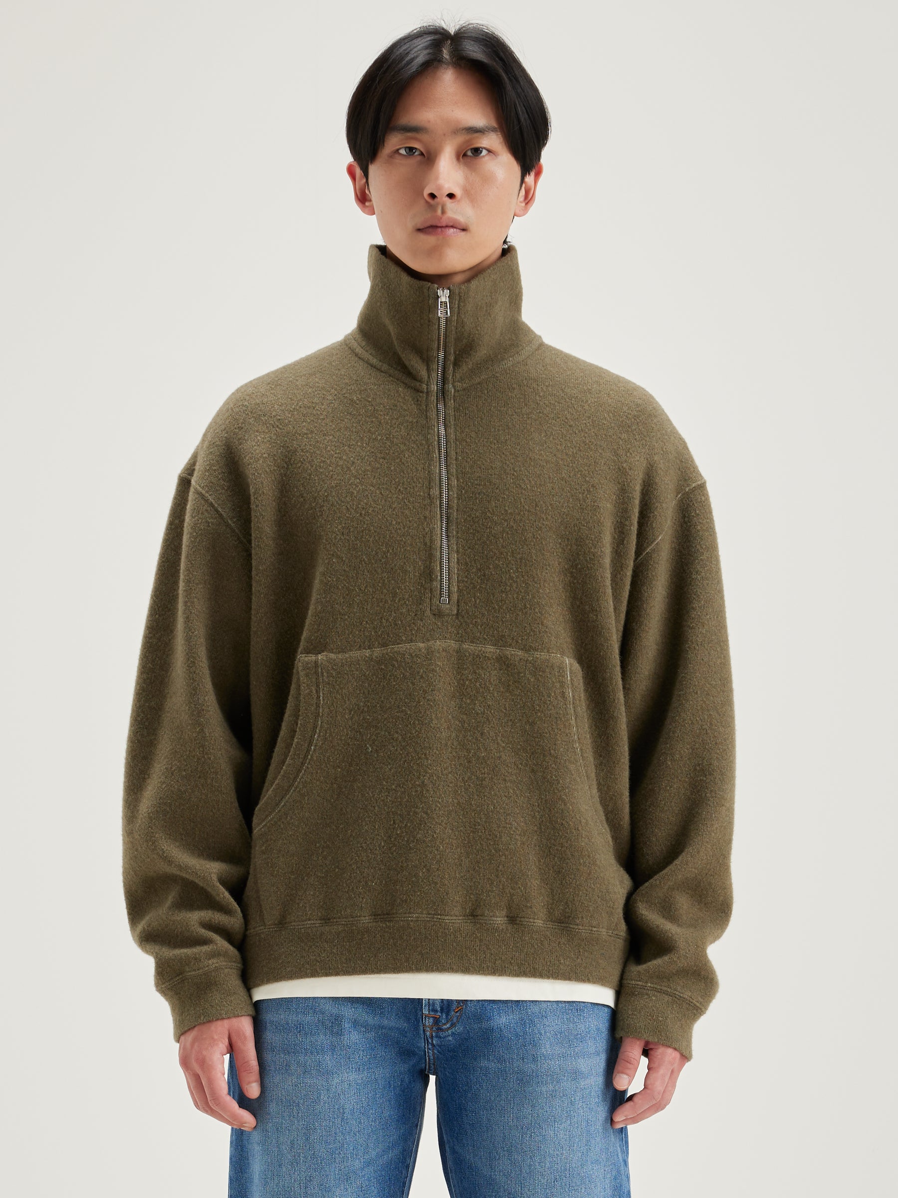 Mabro zipped-collar sweatshirt (242 / M / MILITARY)