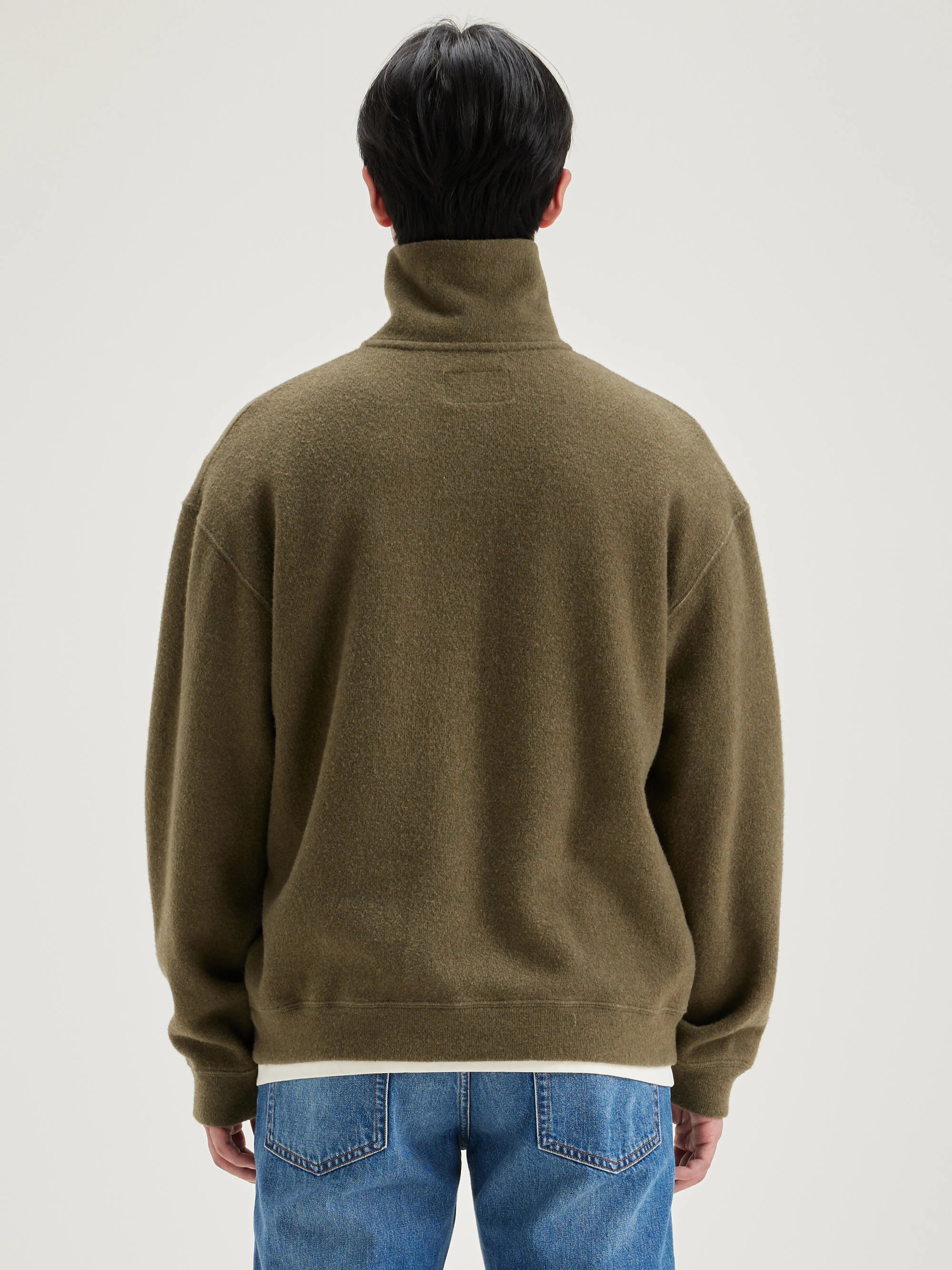 Sweatshirt Col Zippé Mabro - Military Pour Homme | Bellerose