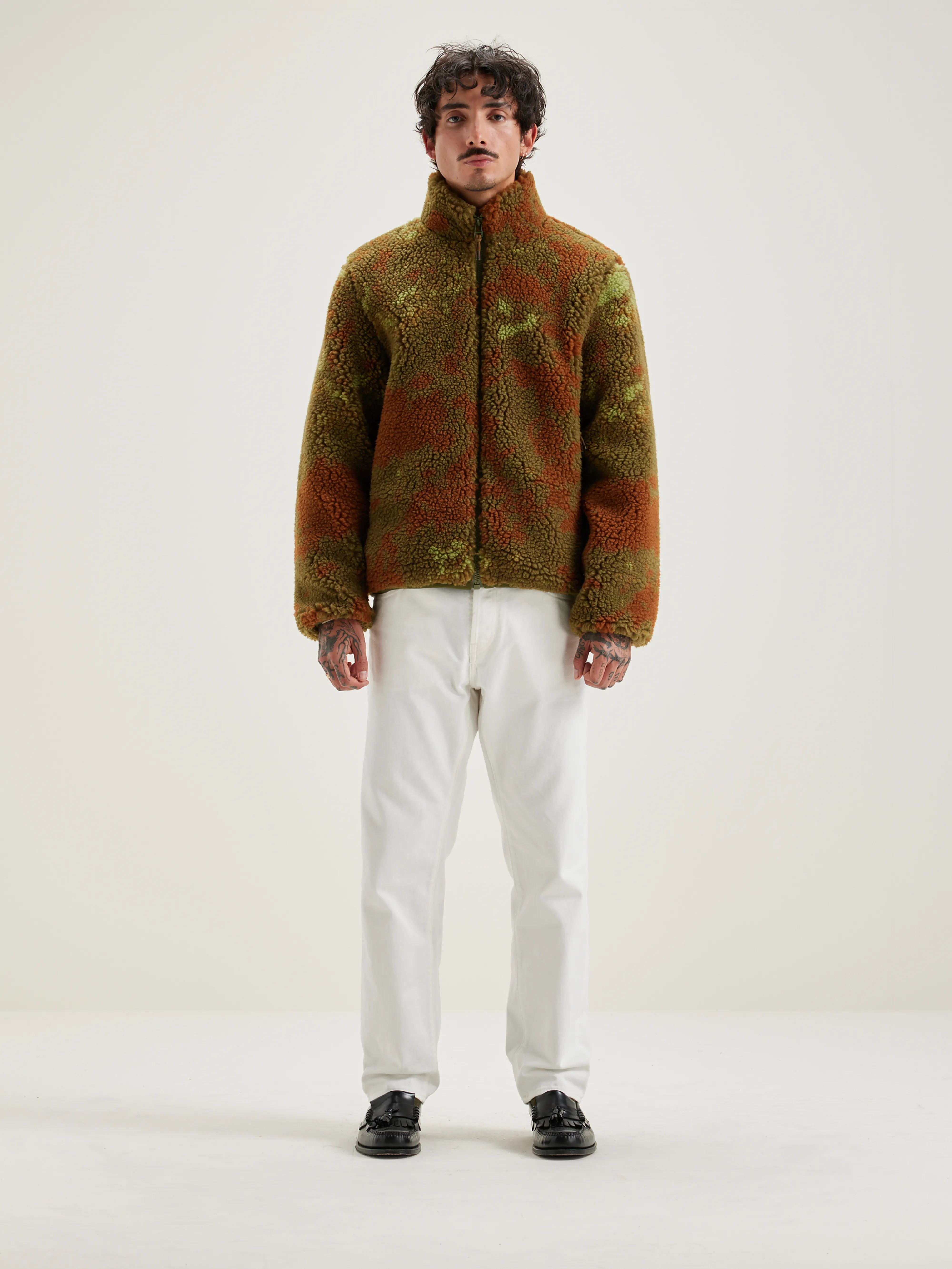 Jeremy Zip-up Teddy Sweatshirt - Military For Men | Bellerose