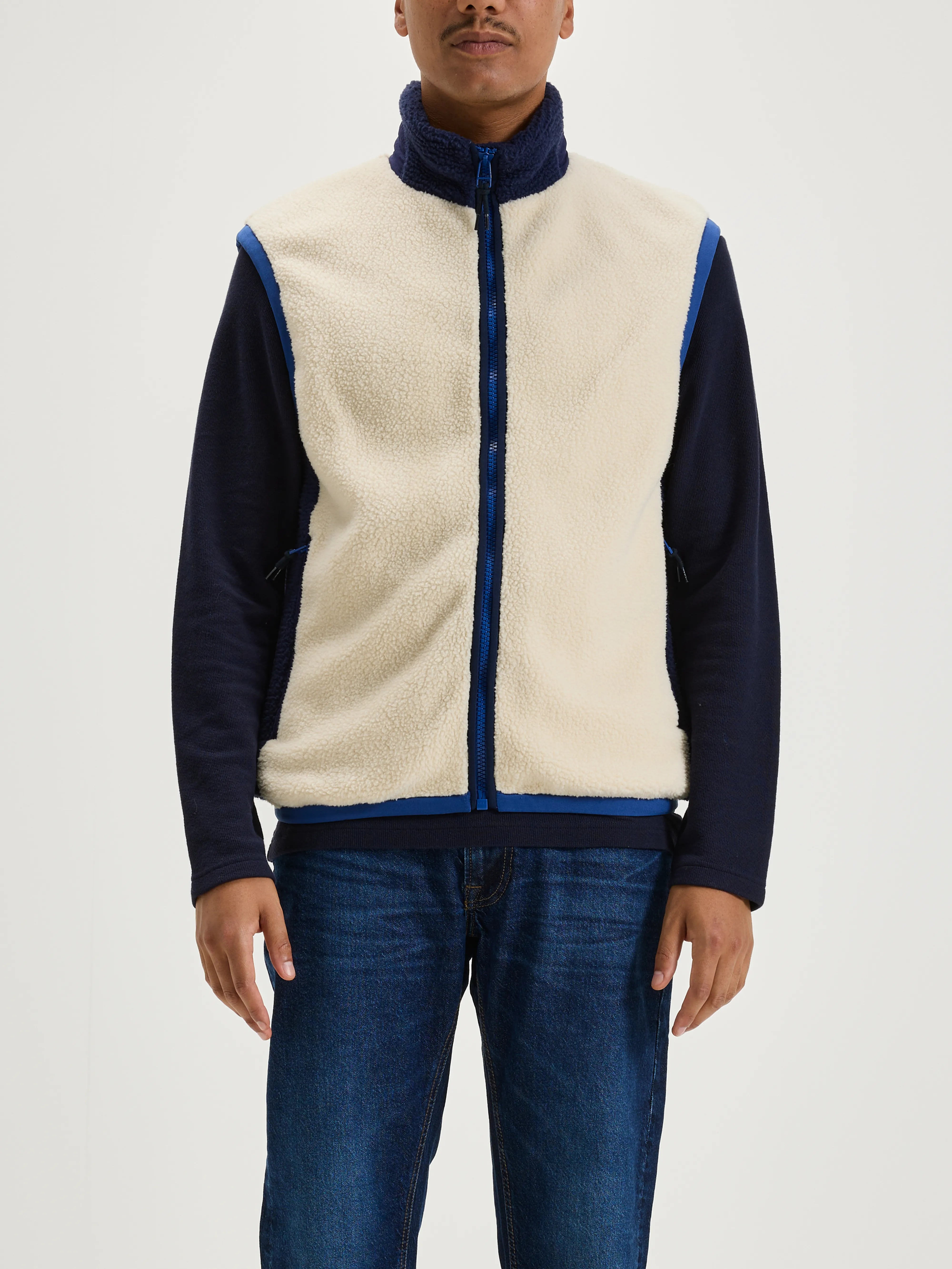 Sweatshirt Zippé Sans Manches Jarrod - Calcaire Pour Homme | Bellerose