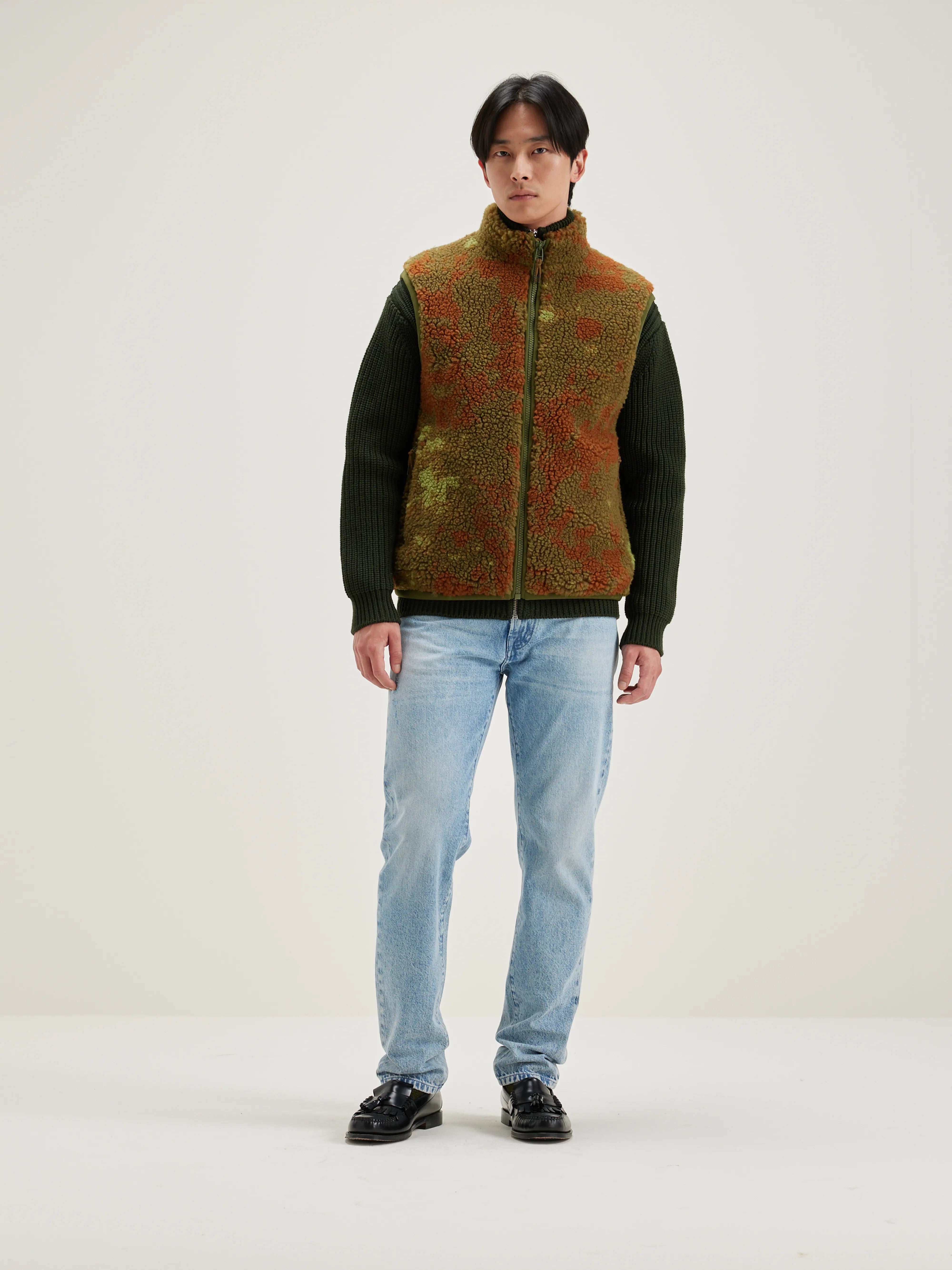 Jarron Sleeveless Teddy Sweatshirt - Military For Men | Bellerose