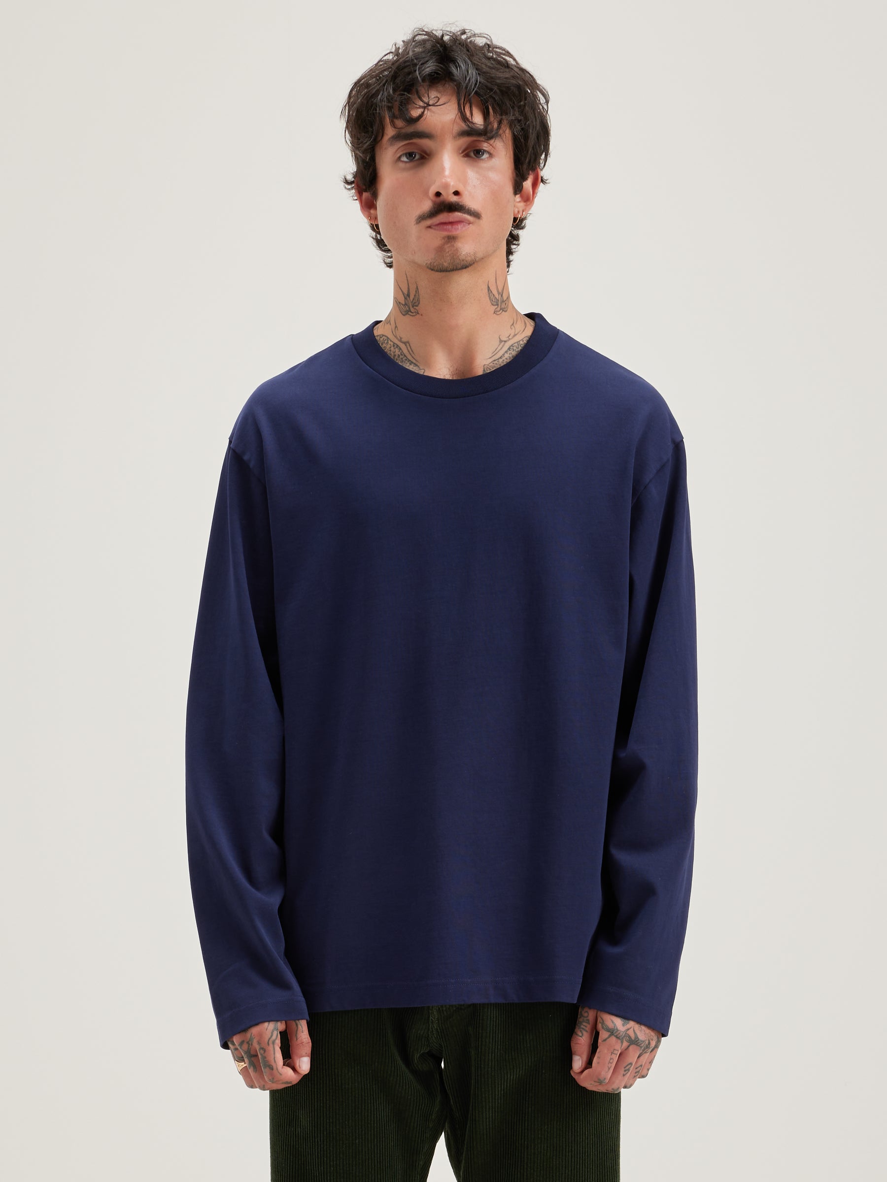 Vlugi Lange Mouwen T-shirt - Naval Voor Heren | Bellerose