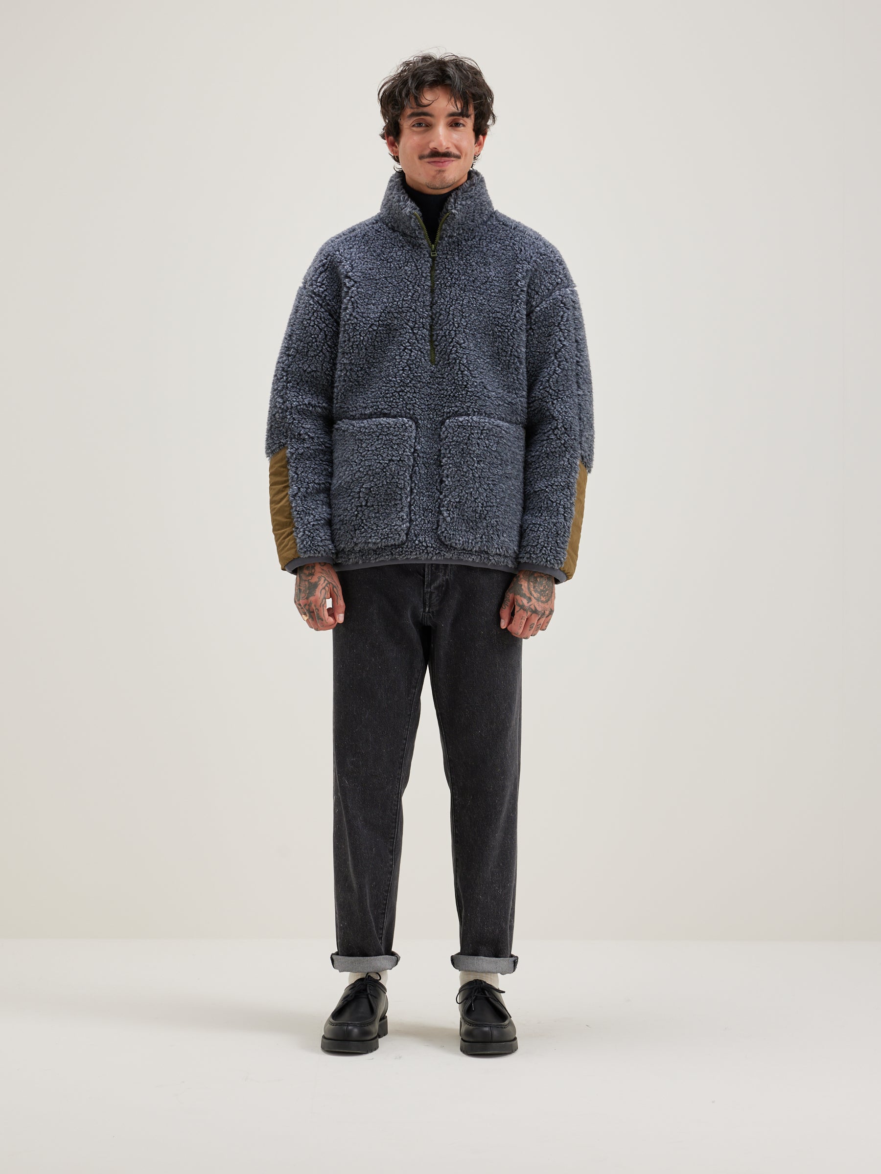 Jordie Teddy Sweatshirt - Anthracite For Men | Bellerose