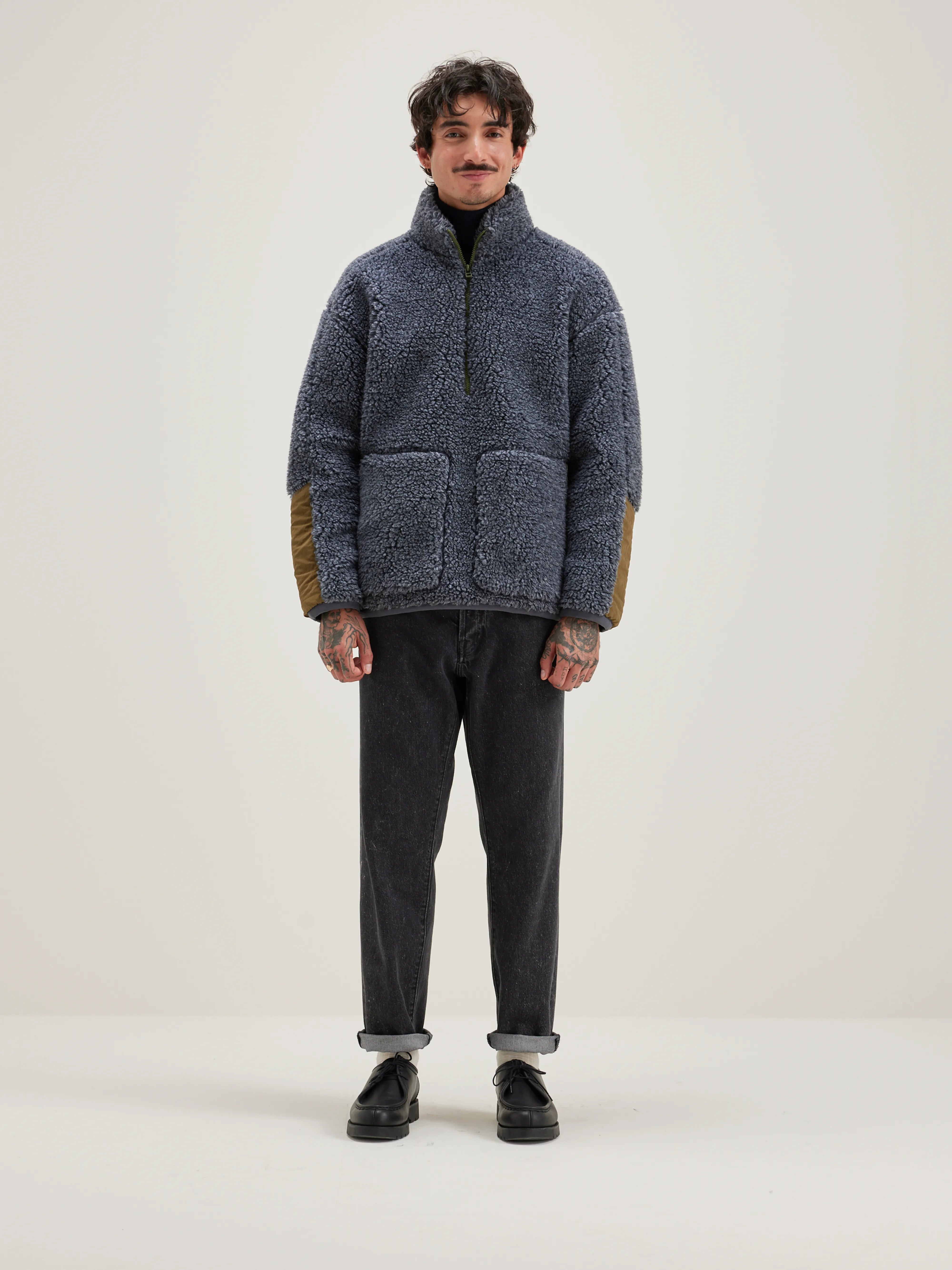 Jordie Teddy Sweatshirt - Anthracite For Men | Bellerose