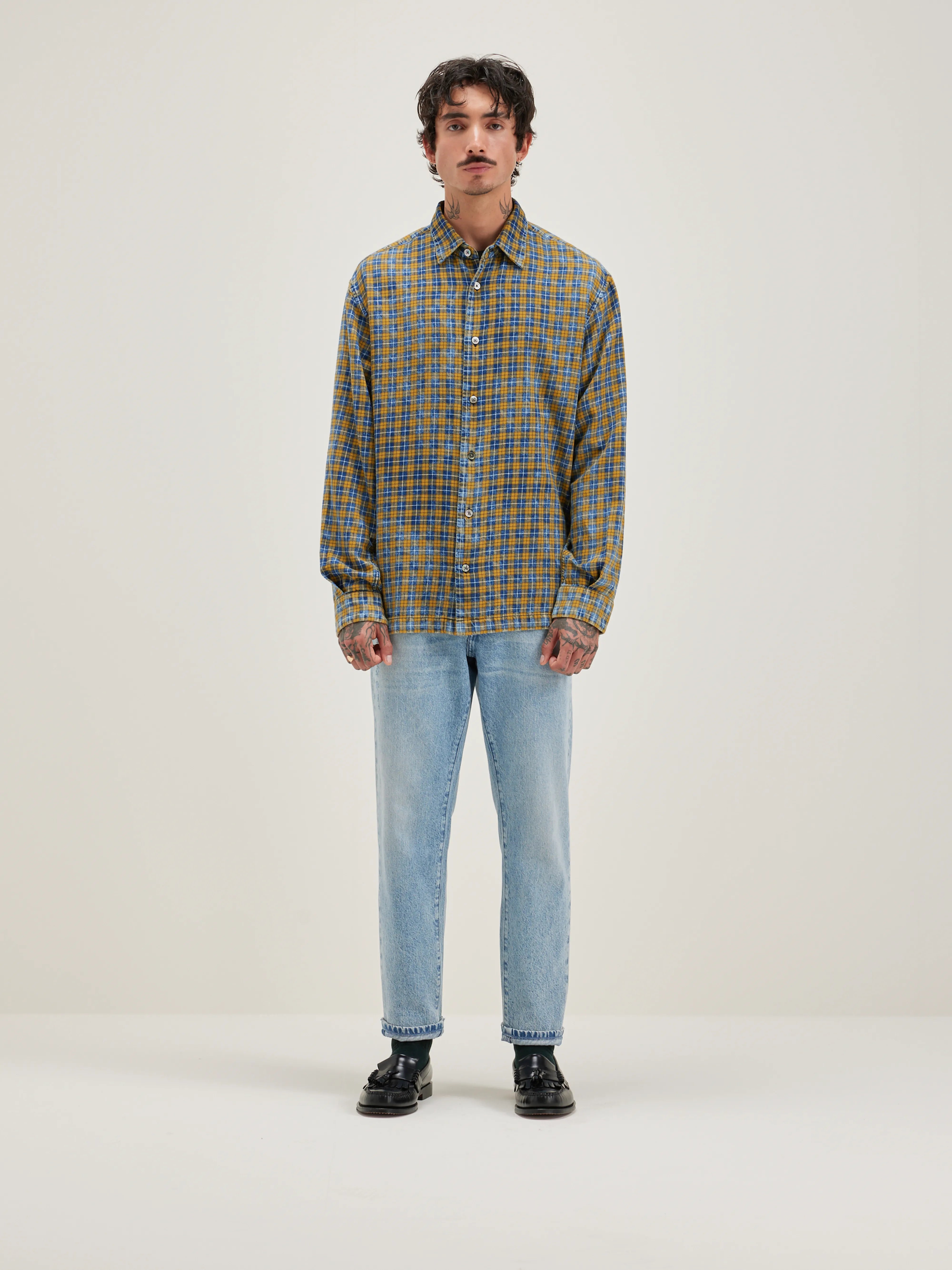 Chemise À Carreaux Flip - Cornflakes / Myosotis Pour Homme | Bellerose