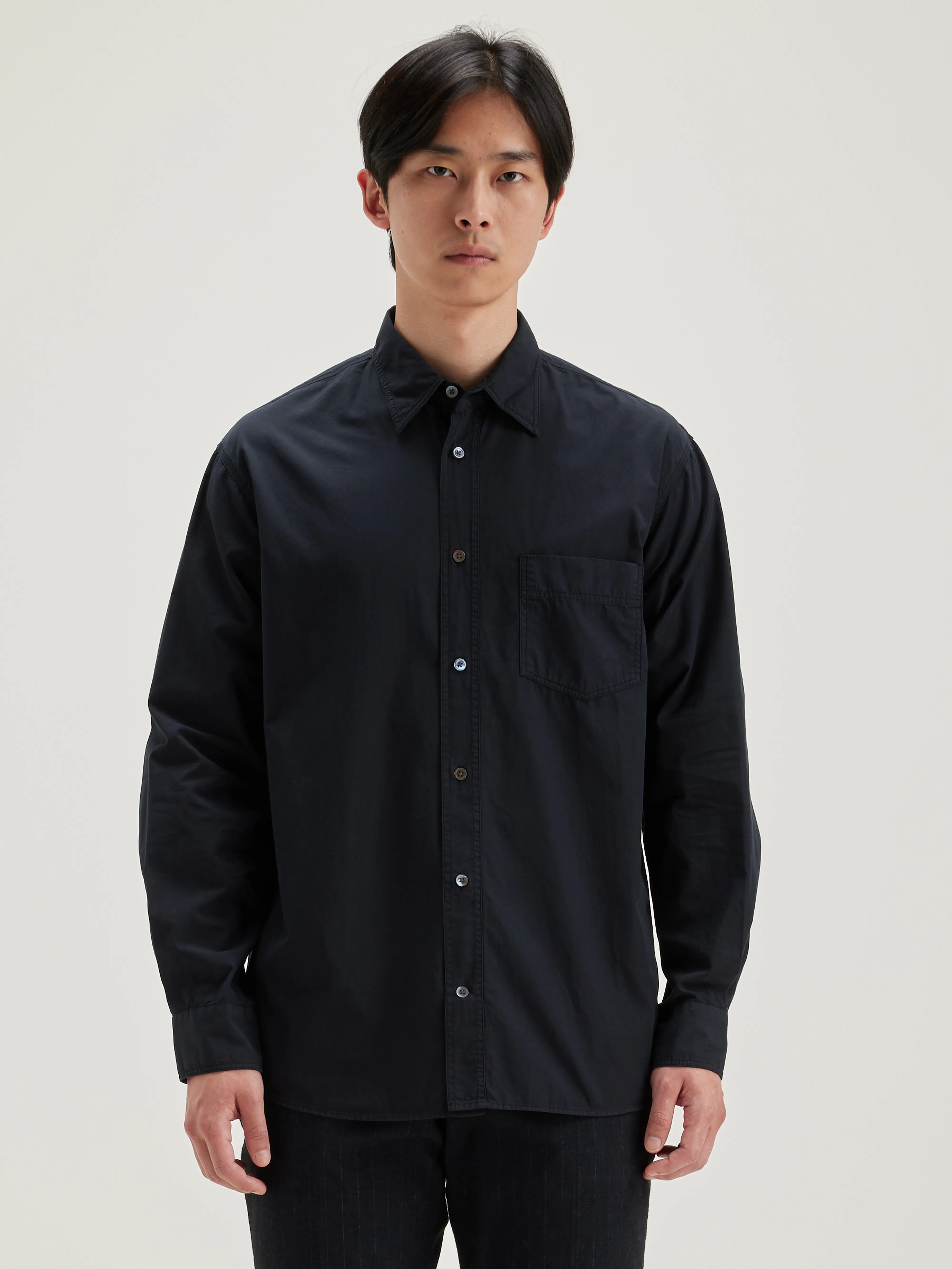 Lighty relaxed shirt (242 / M / BLACK BLUE)