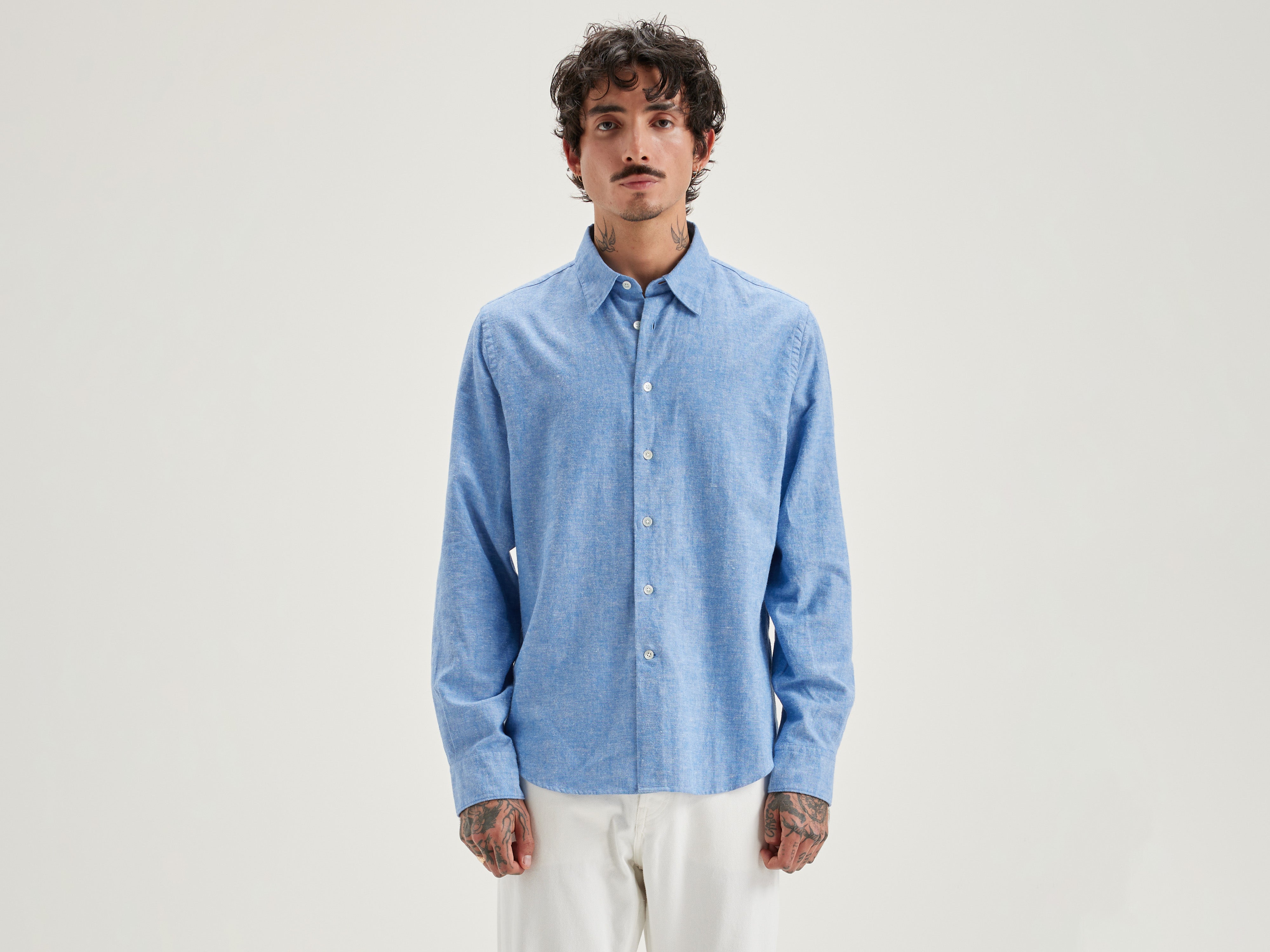 Franklin poplin shirt (242 / M / BLUE)