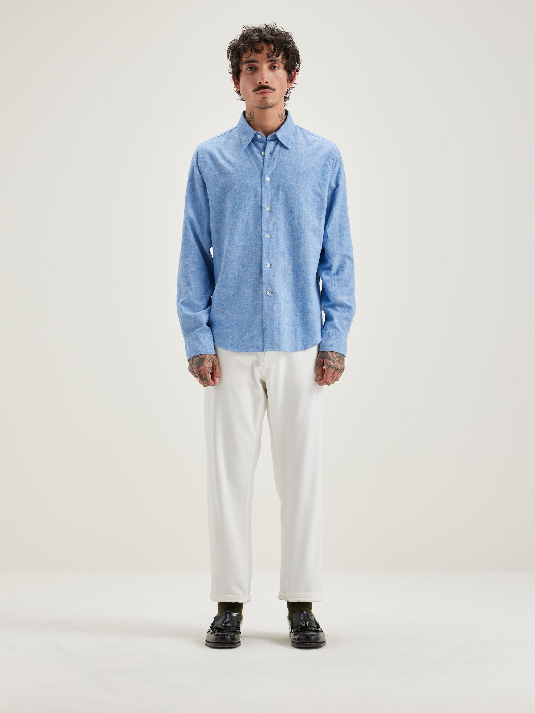 Chemise En Popeline Franklin - Blue Pour Homme | Bellerose