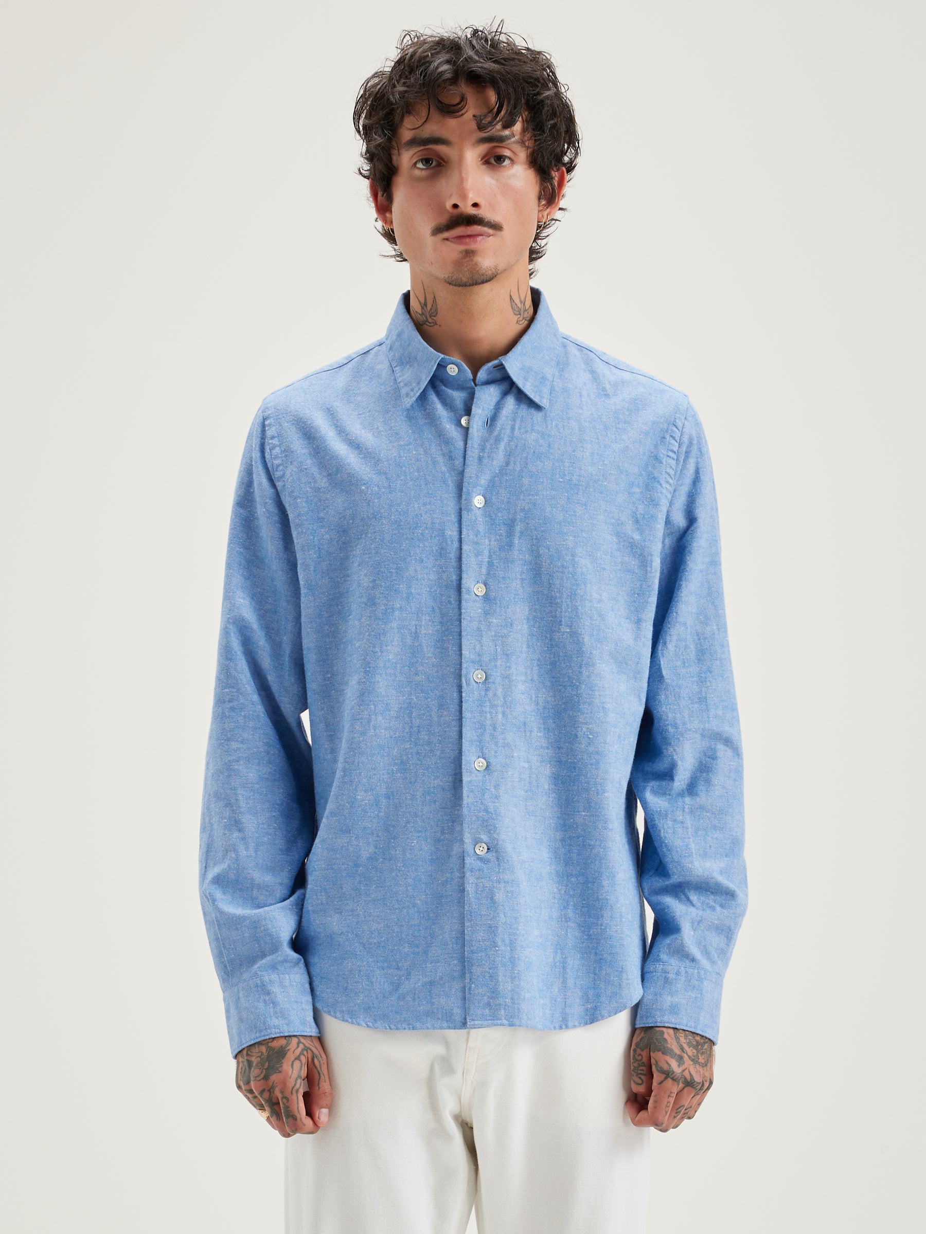 Chemise En Popeline Franklin - Blue Pour Homme | Bellerose