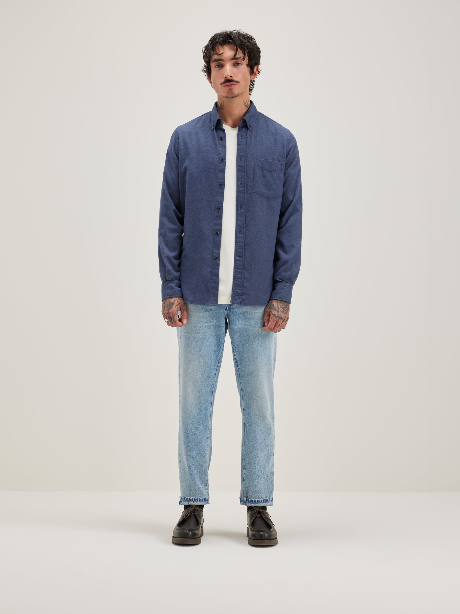 Mire Slim Shirt - Metal blue For Men | Bellerose