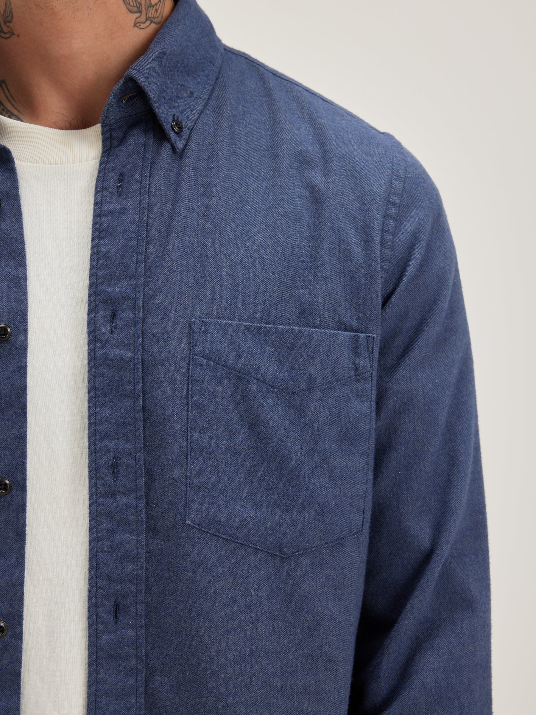 Mire Slim Hemd - Metal blue Voor Heren | Bellerose