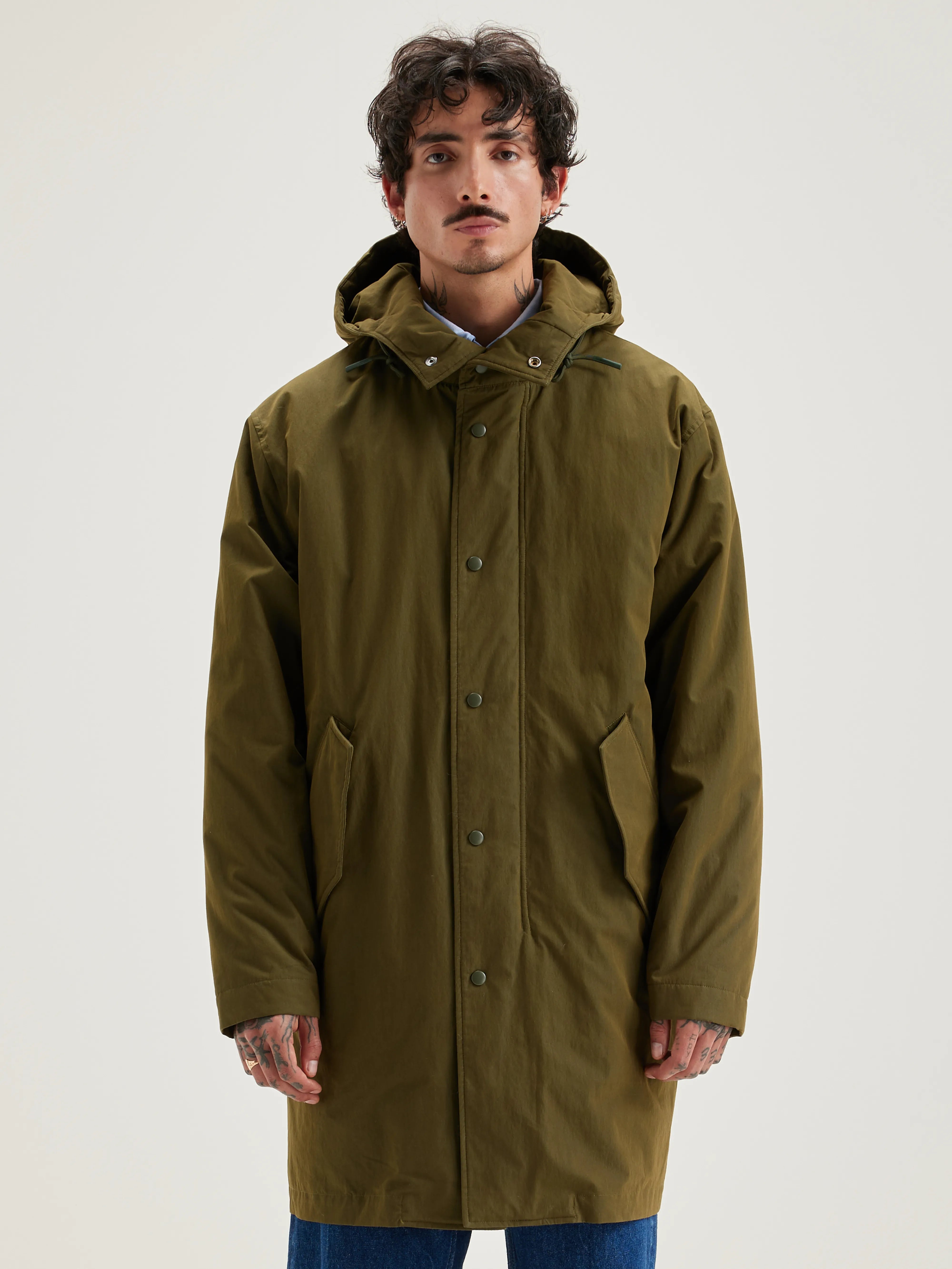 Hanson Hooded Parka - Olive For Men | Bellerose