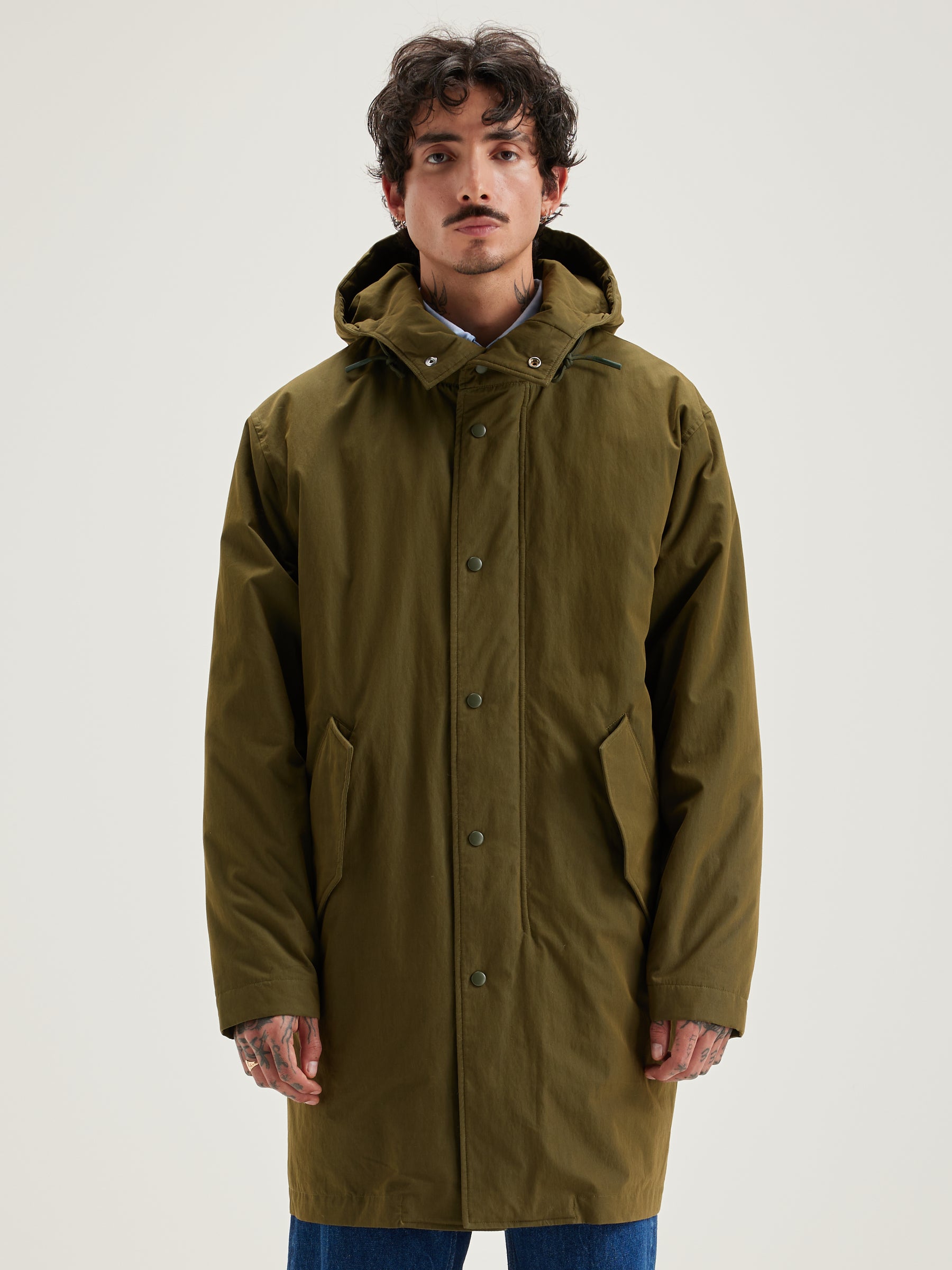 Hansom parka met capuchon (242 / M / OLIVE)