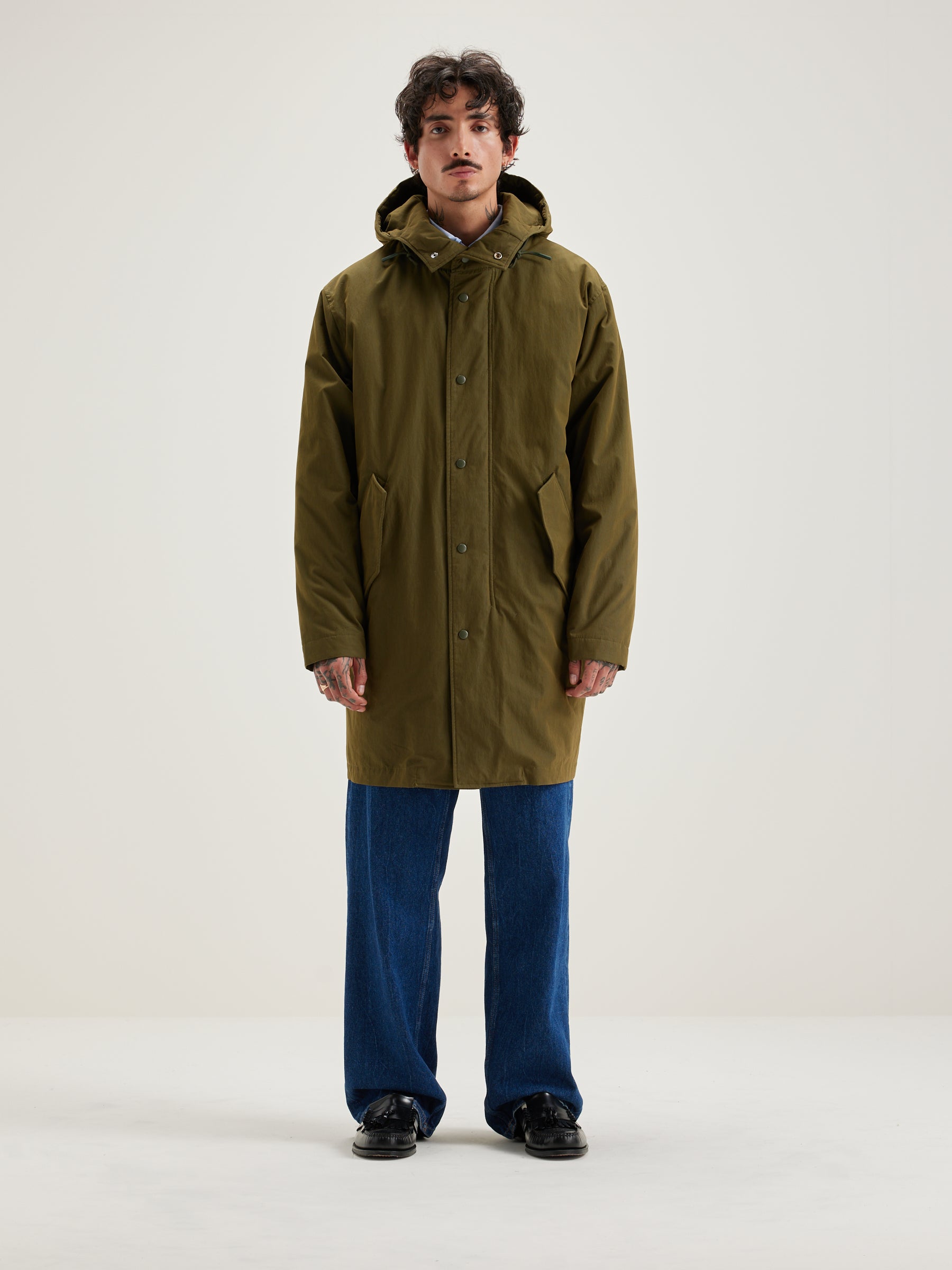 Hansom parka met capuchon (242 / M / OLIVE)