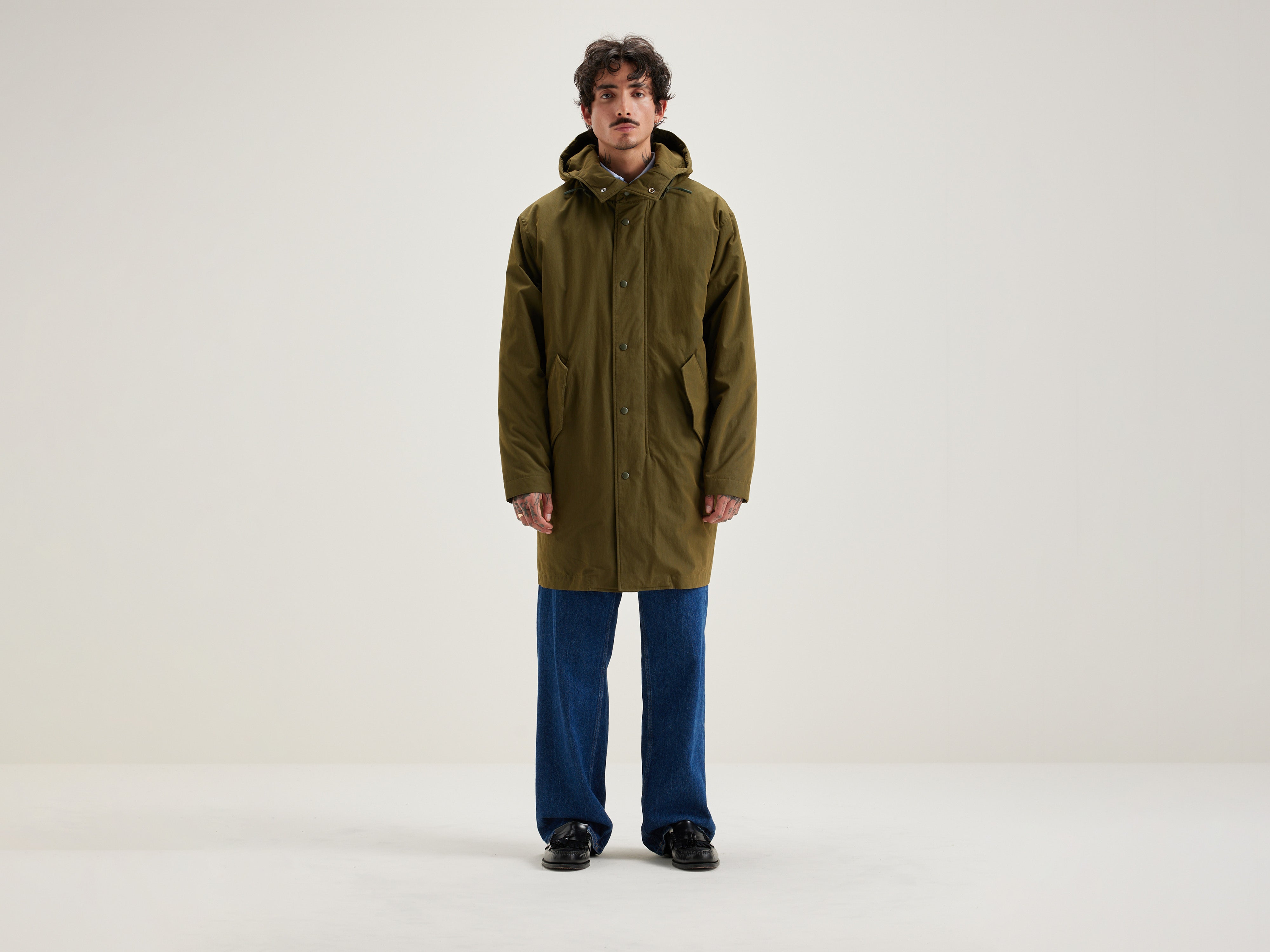 Hansom parka met capuchon (242 / M / OLIVE)