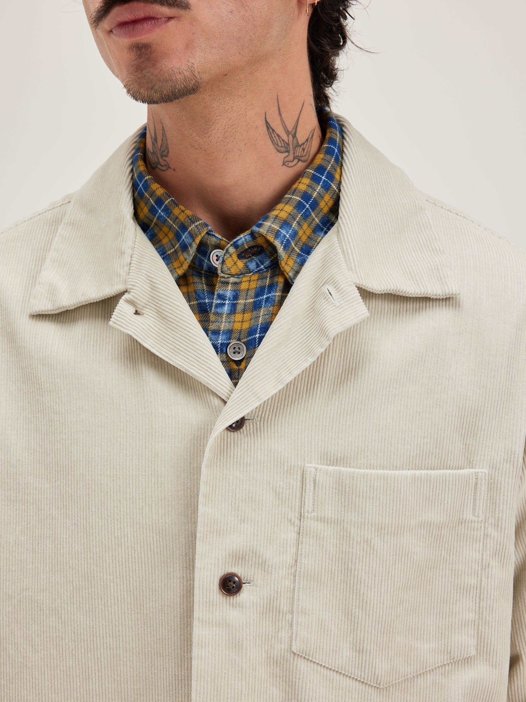 Goney Corduroy Overshirt - Craie For Men | Bellerose