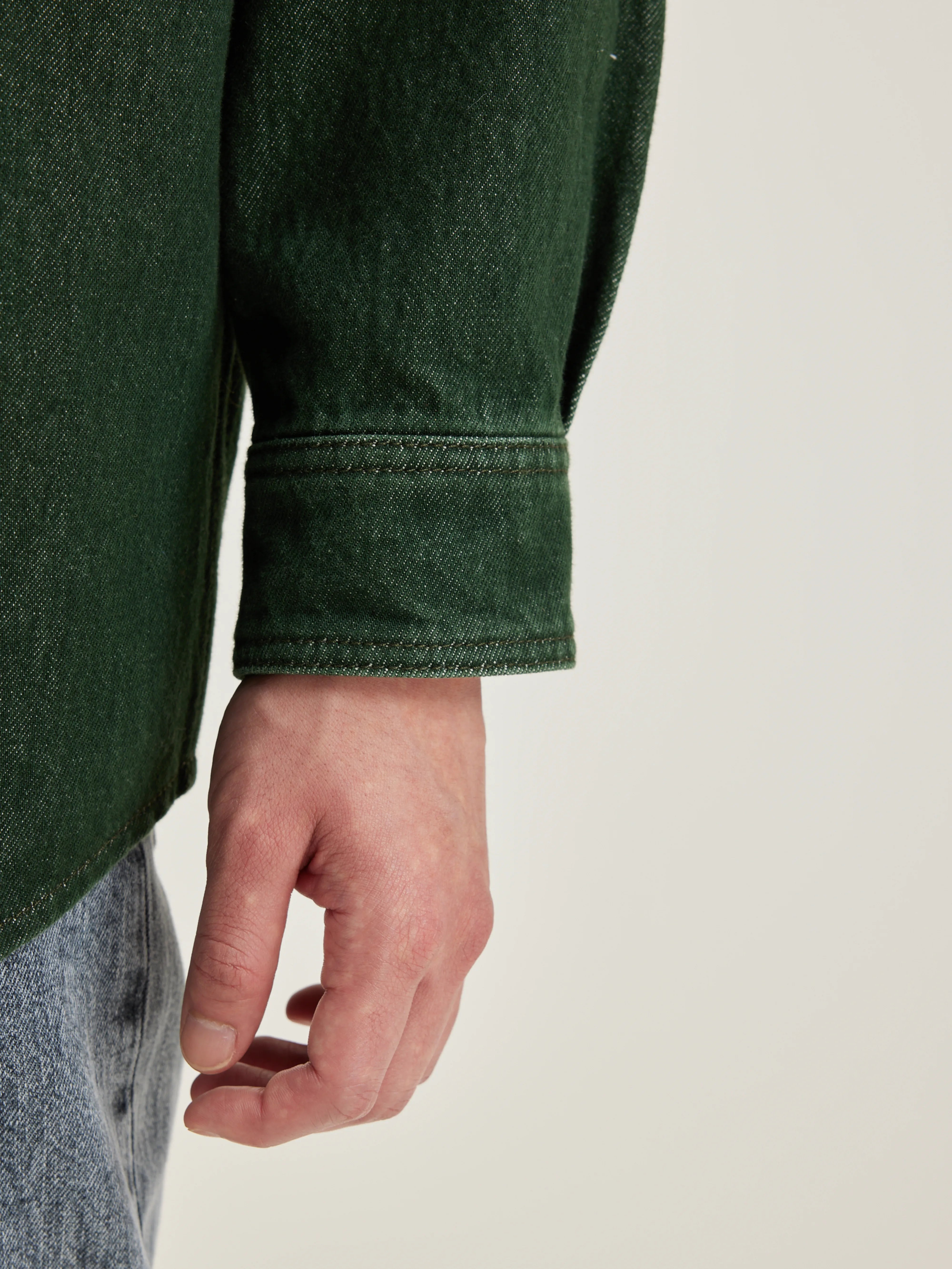 Green cotton denim overshirt for men | Bellerose