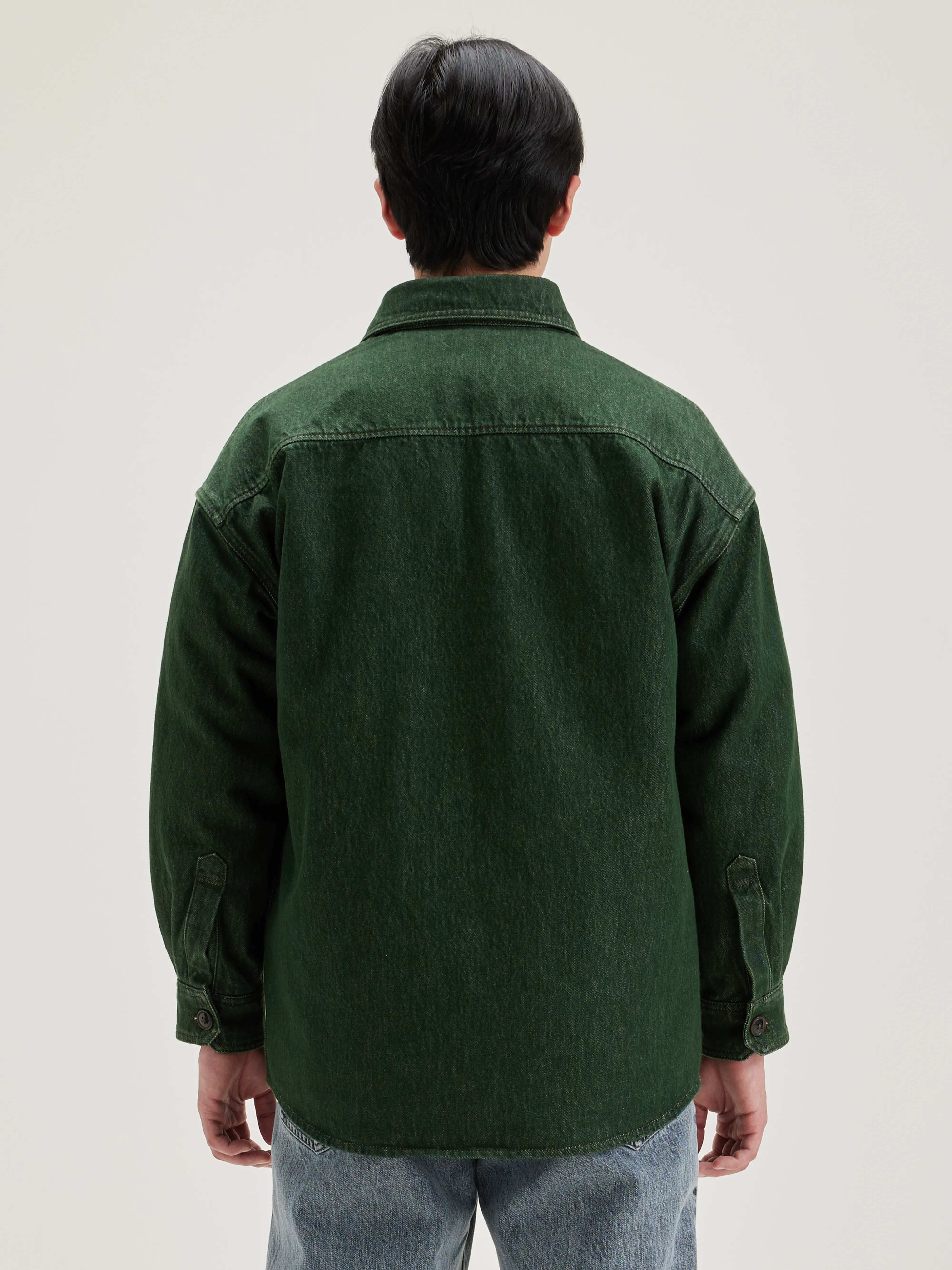 Green cotton denim overshirt for men | Bellerose