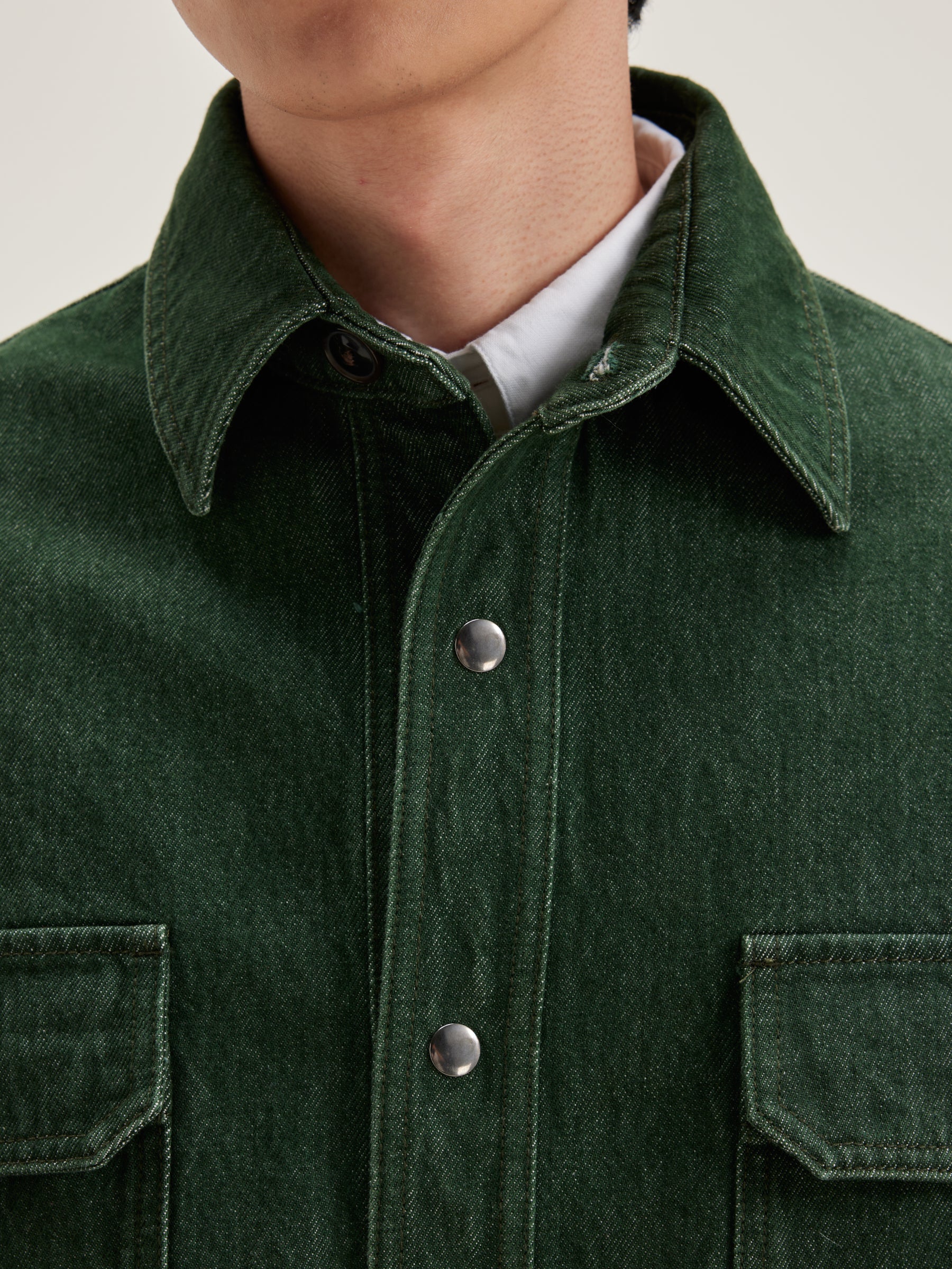 Grown Checked Overshirt - Green stone For Men | Bellerose