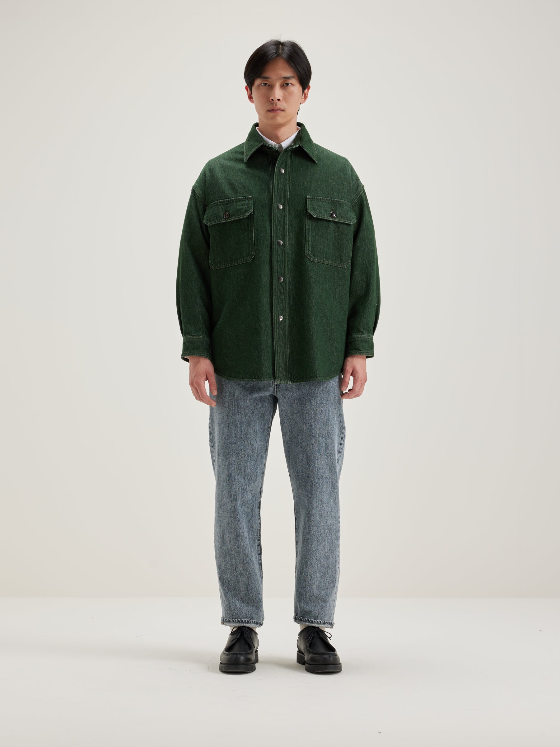 Grown Checked Overshirt - Green stone For Men | Bellerose