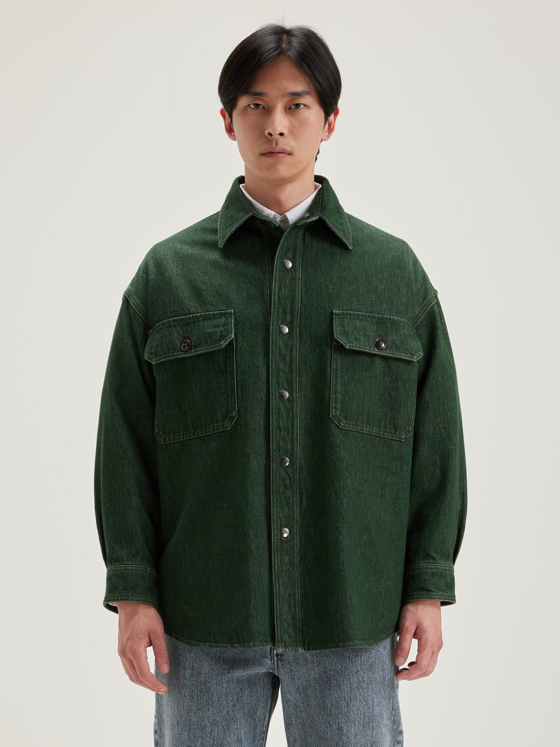 Grown Checked Overshirt - Green stone For Men | Bellerose