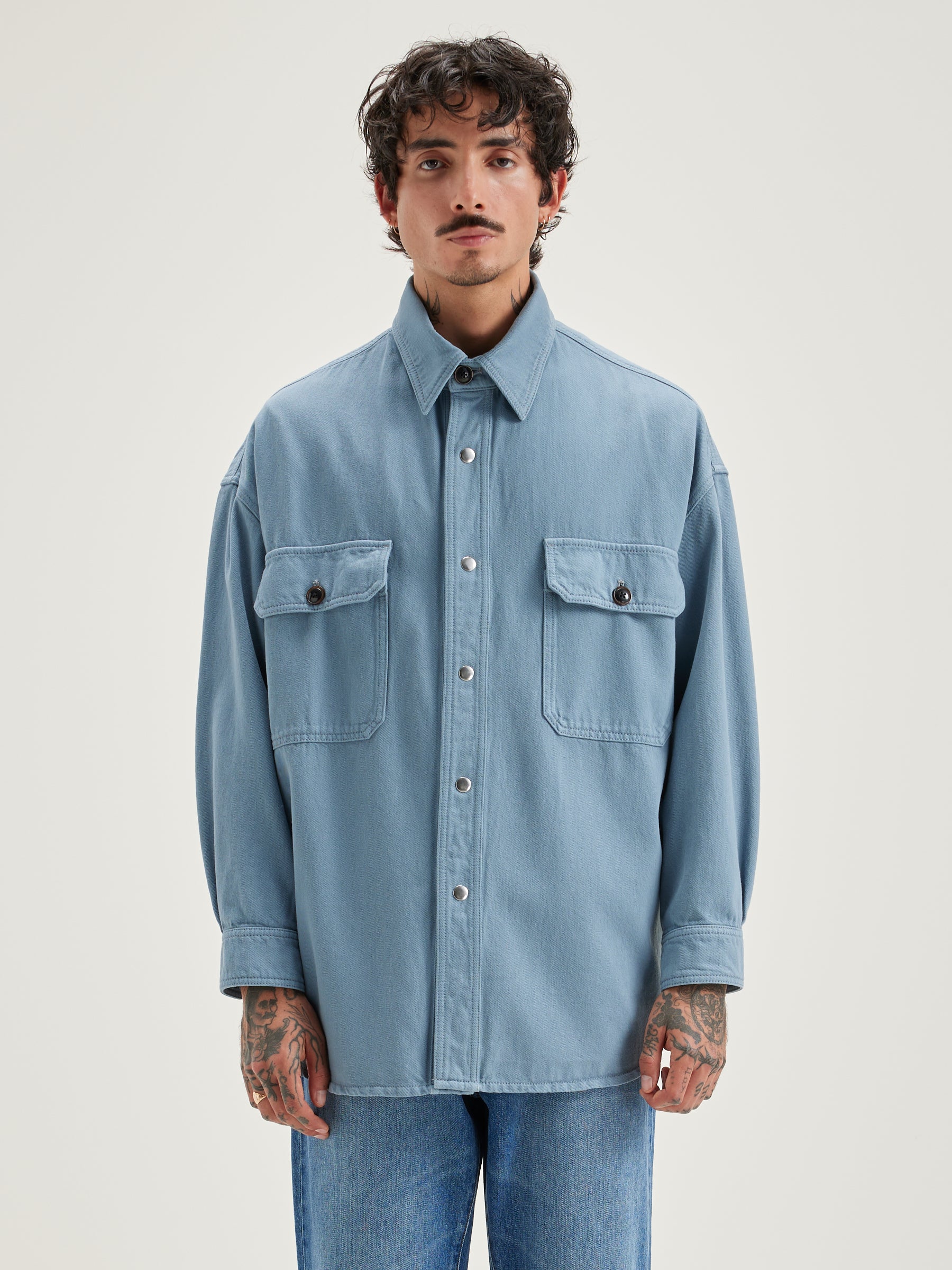 Grown Denim Overshirt - Chambray For Men | Bellerose