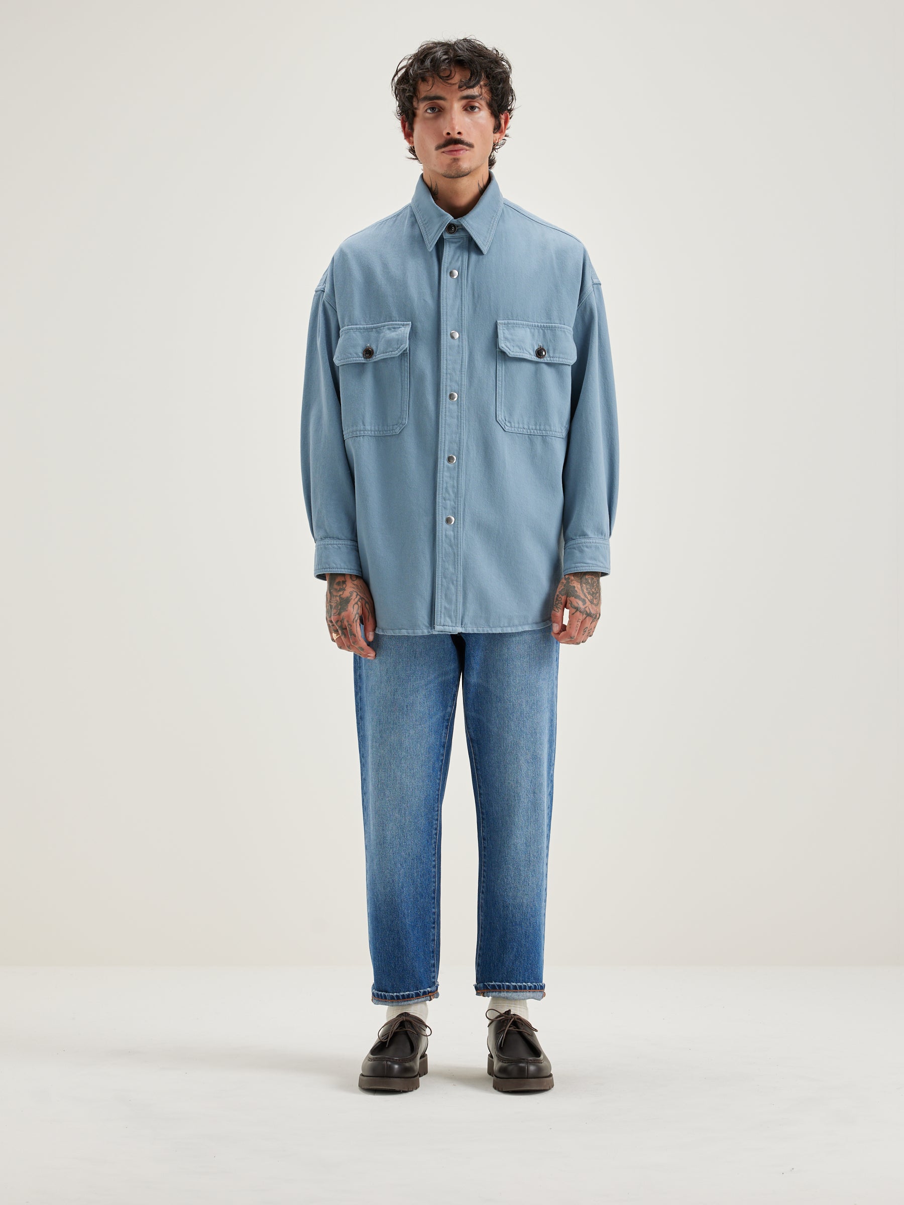 Grown Denim Overshirt - Chambray For Men | Bellerose