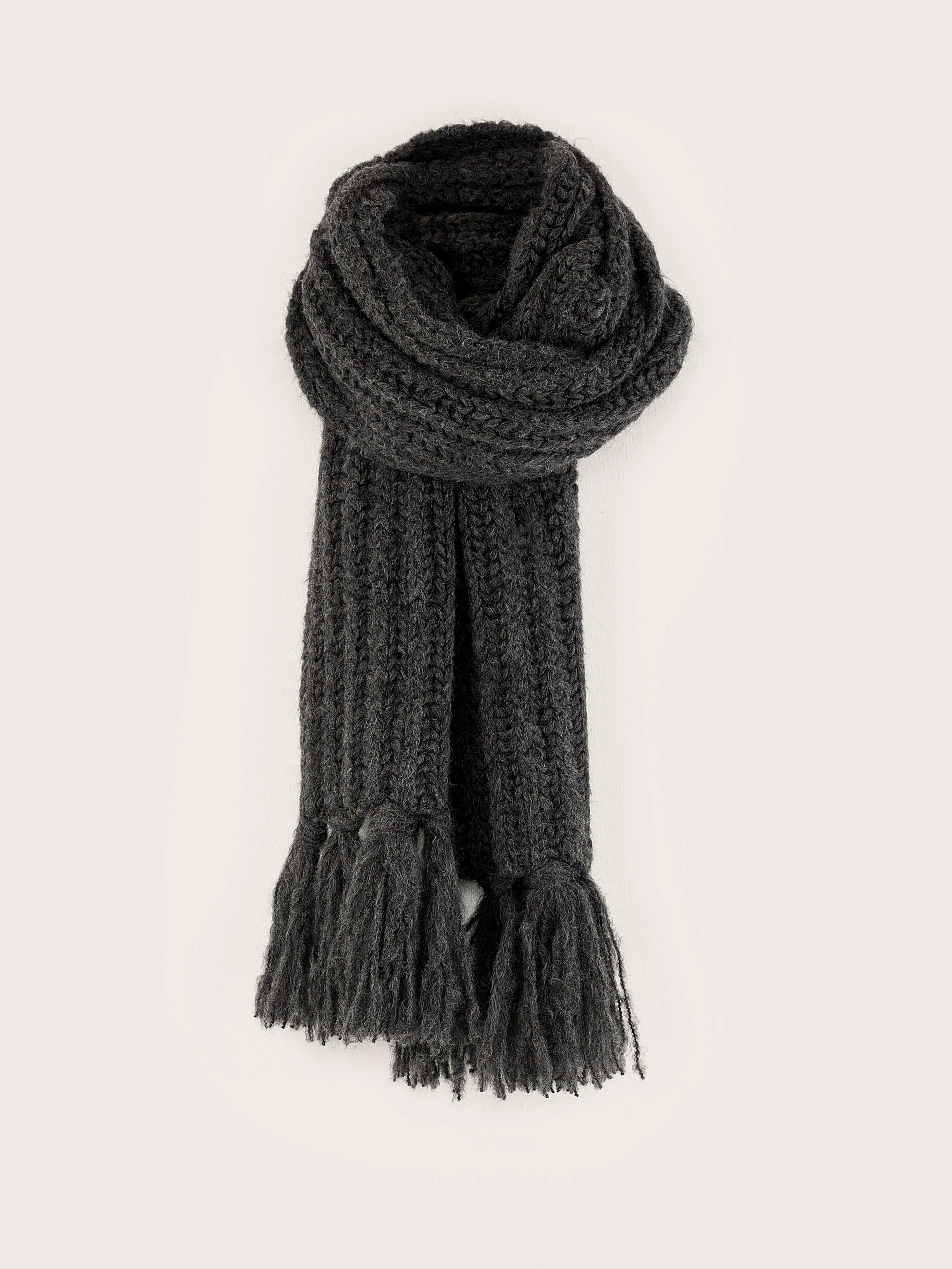 Lioko Ribbed Scarf - Mid grey For Men | Bellerose