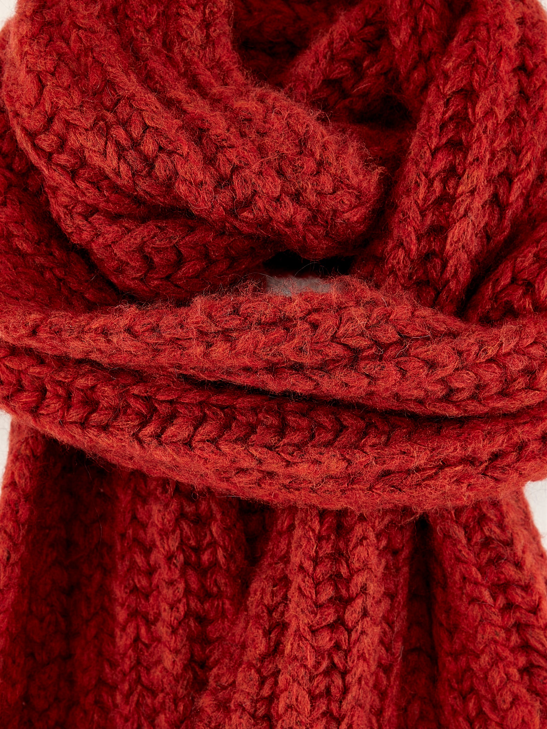 Lioko Ribbed Scarf - Mahogany For Men | Bellerose