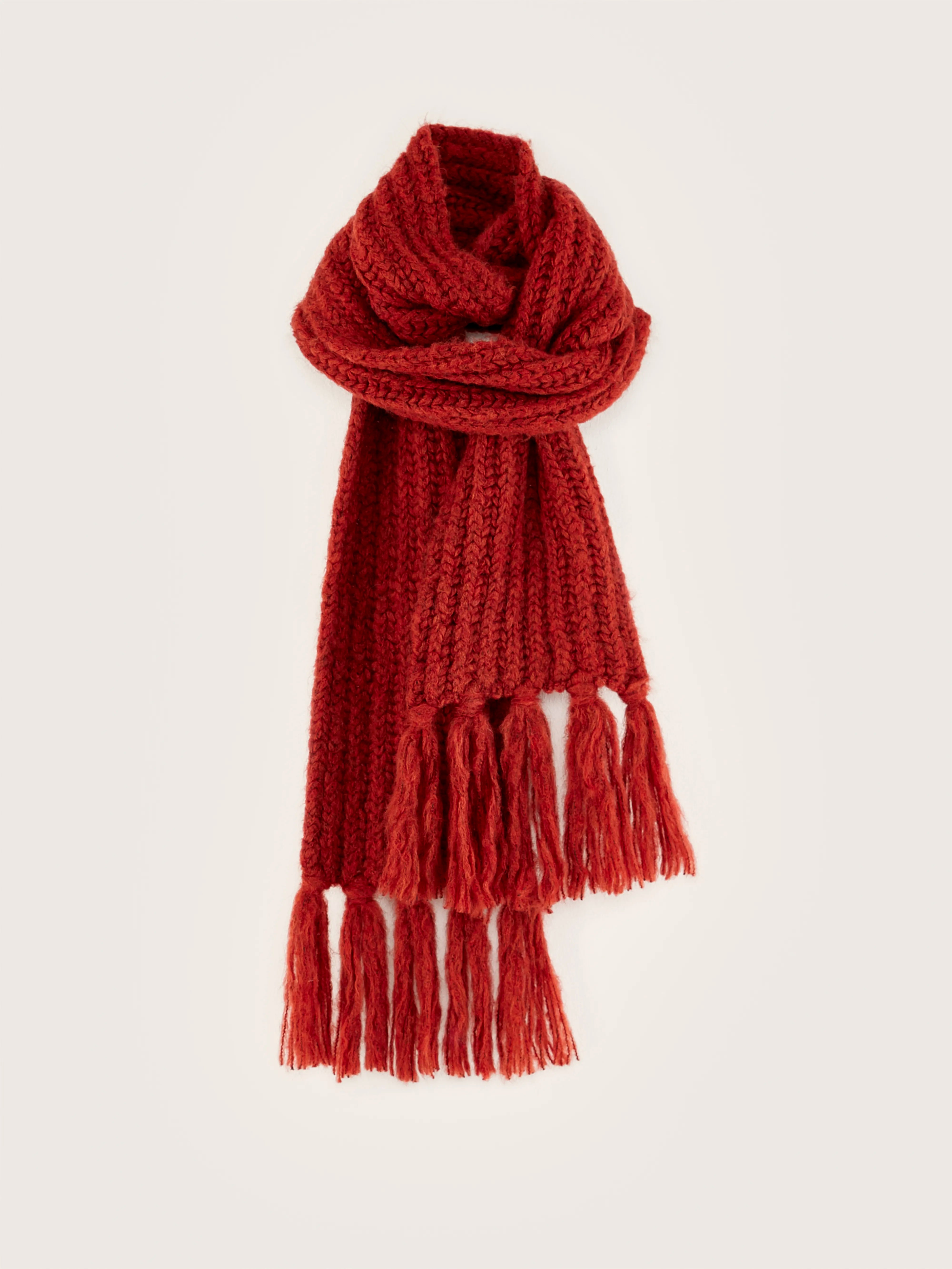 Lioko Ribbed Scarf - Mahogany For Men | Bellerose