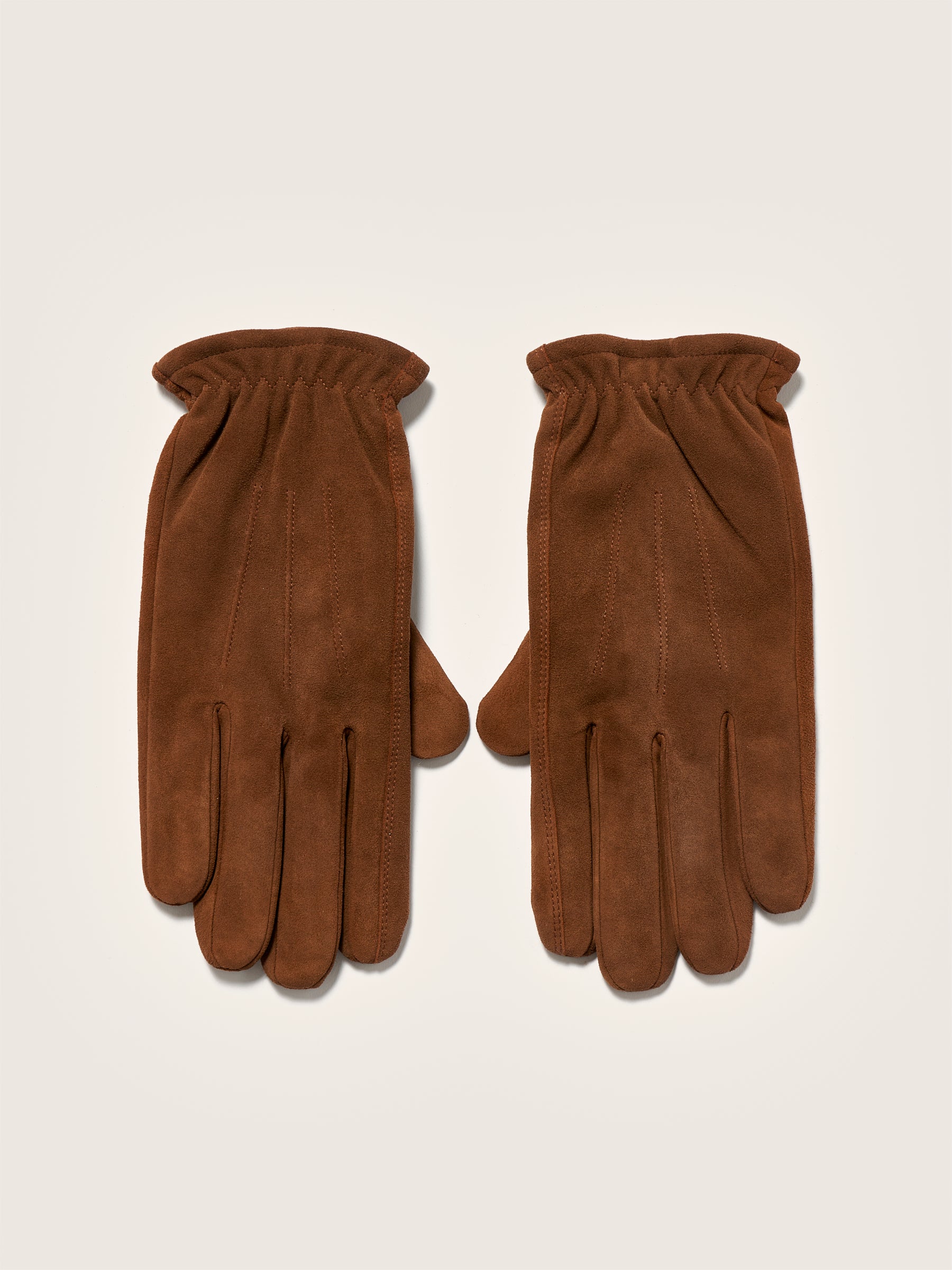 Glose Suede Leather Gloves - Mahogany For Men | Bellerose