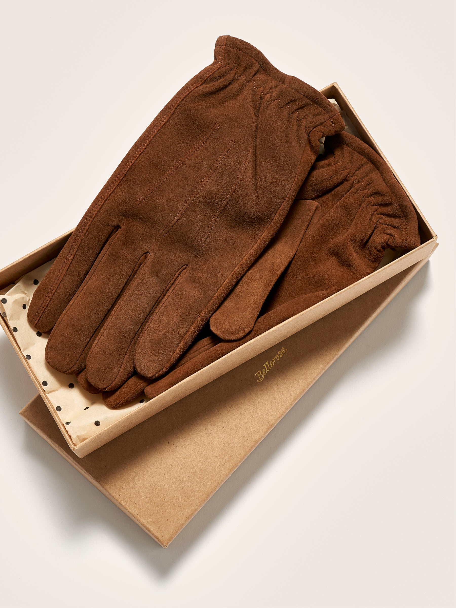 Glose suede leather gloves (242 / M / MAHOGANY)