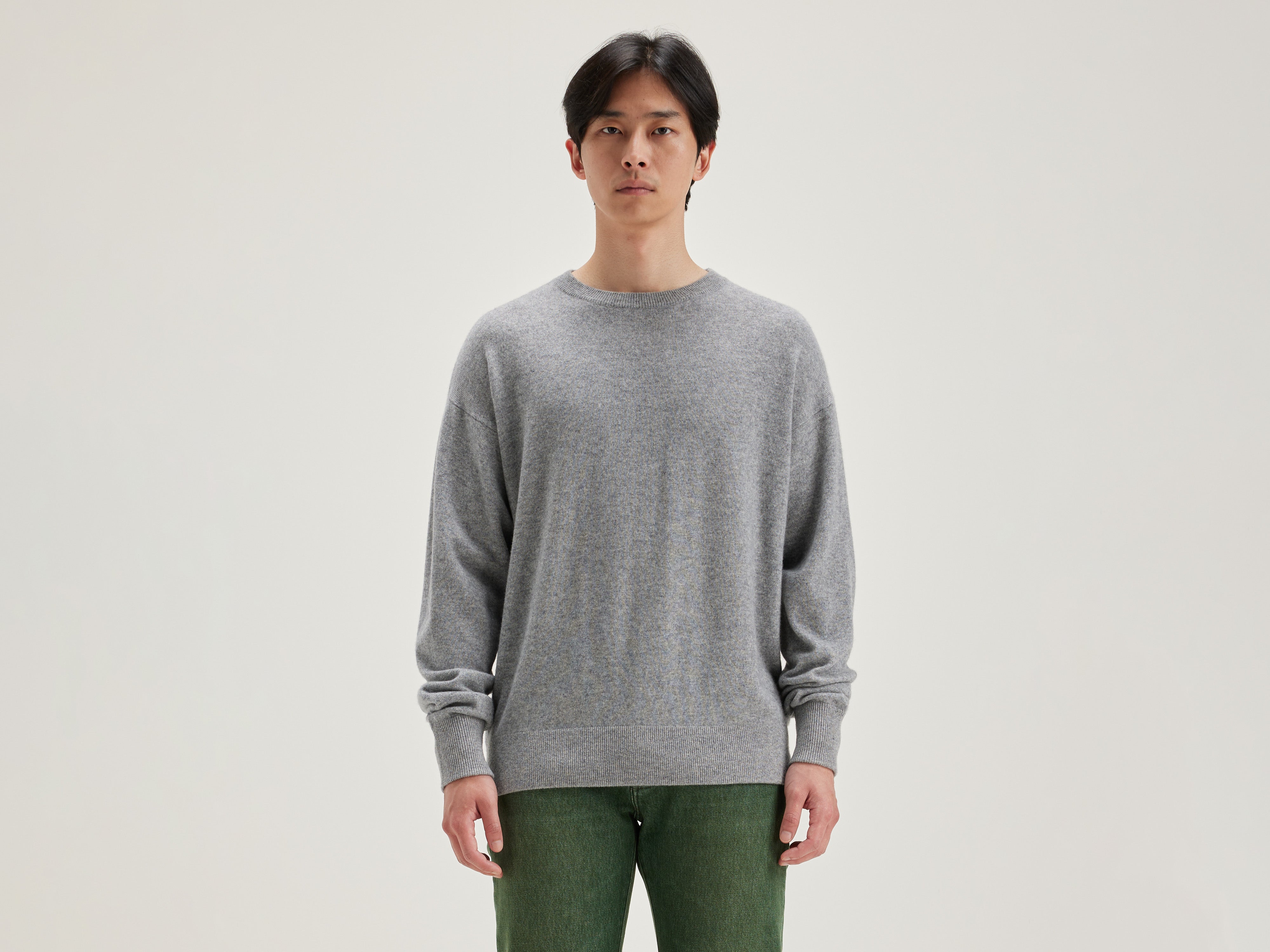 Slamy crew-neck sweater (242 / M / H. GREY)