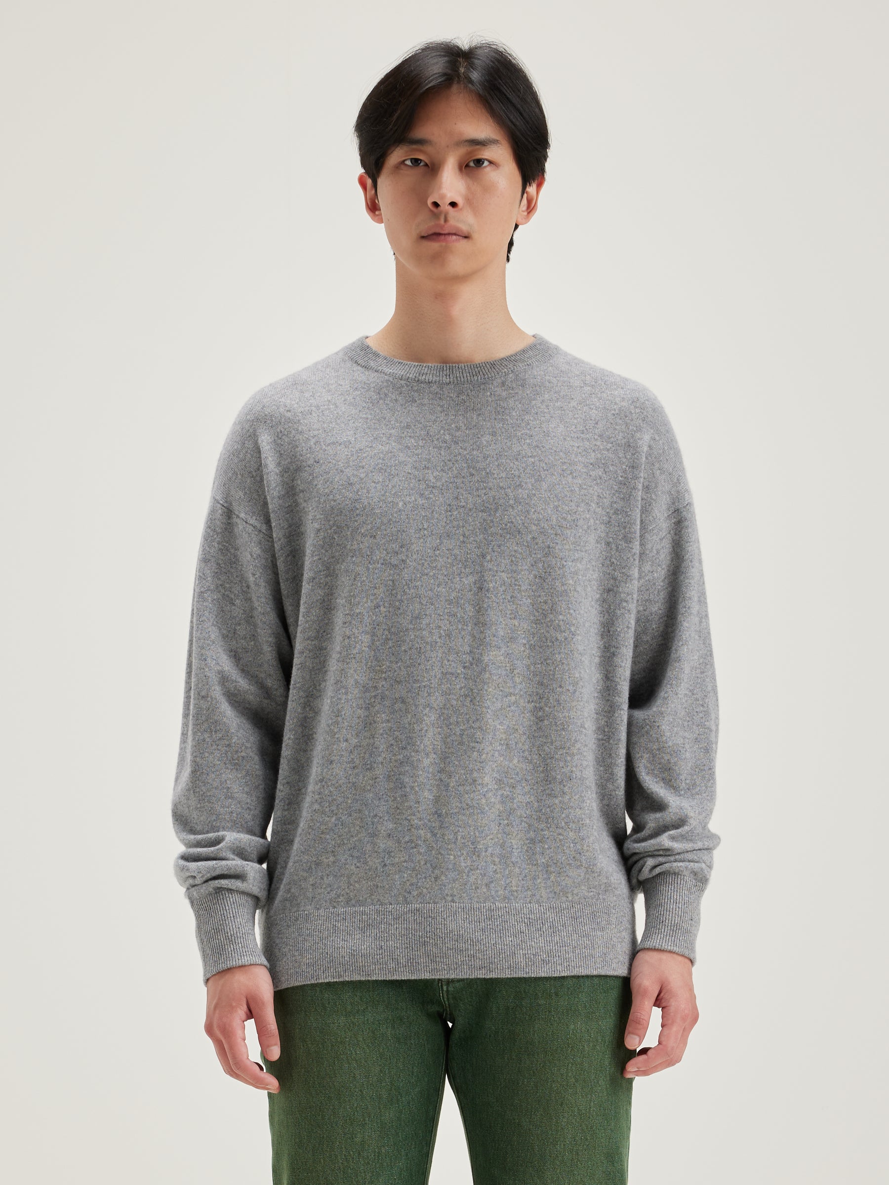 Slamy Crew-neck Sweater - Heather grey For Men | Bellerose