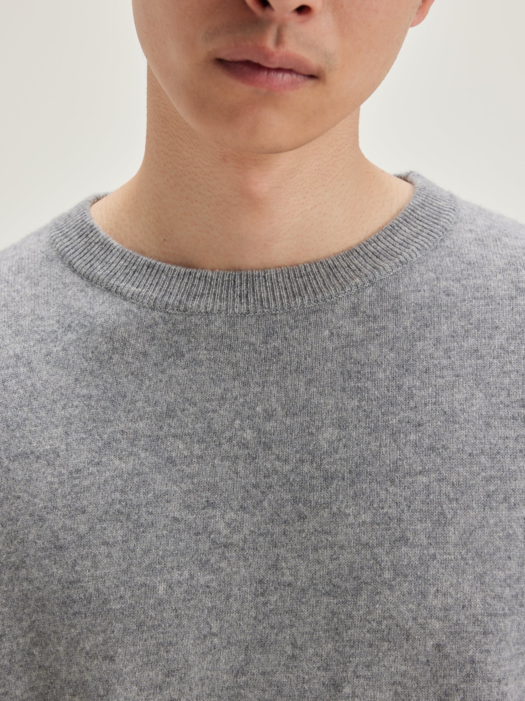 Slamy Crew-neck Sweater - Heather grey For Men | Bellerose