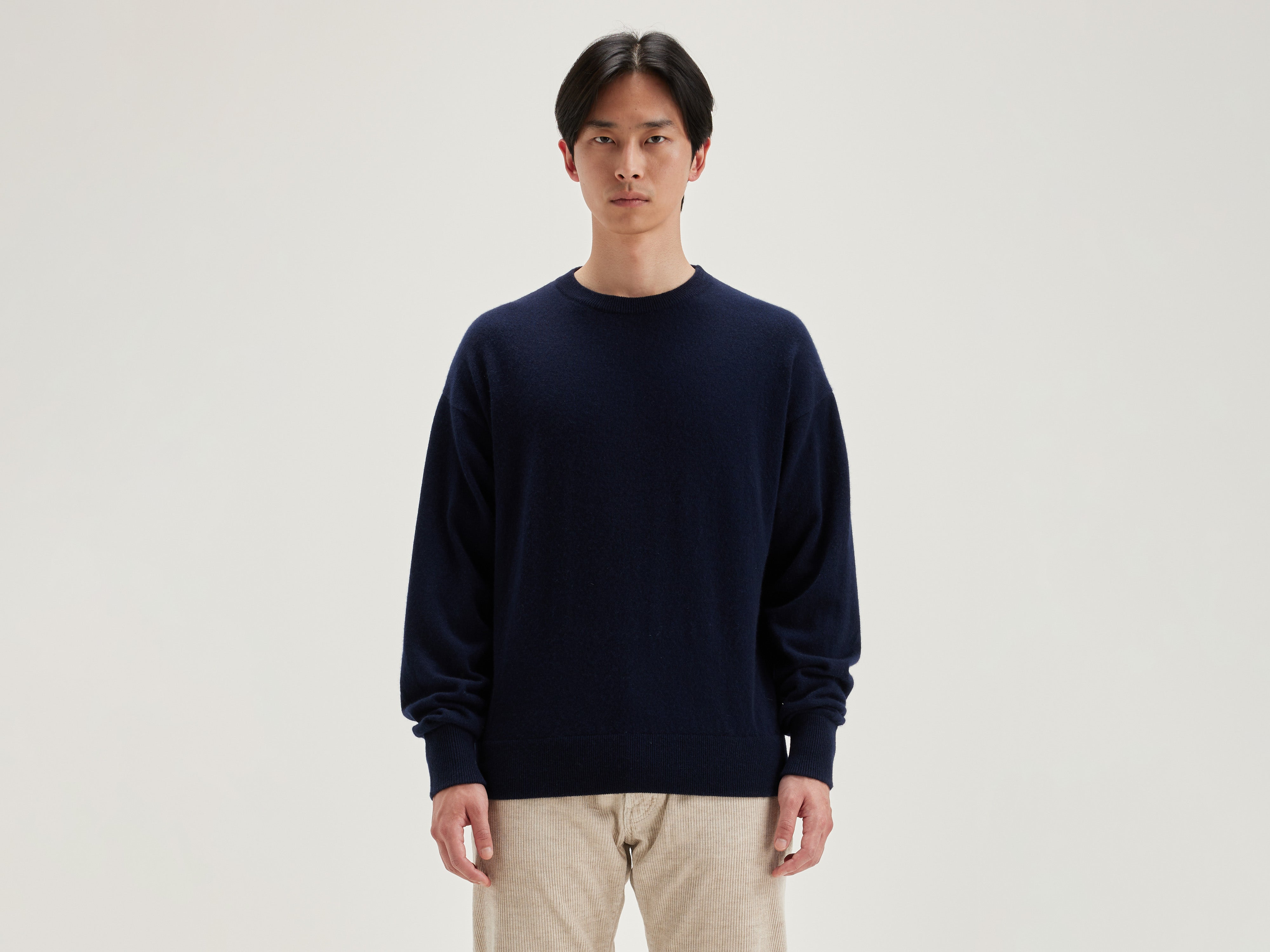 Slamy crew-neck sweater (242 / M / NAVY)