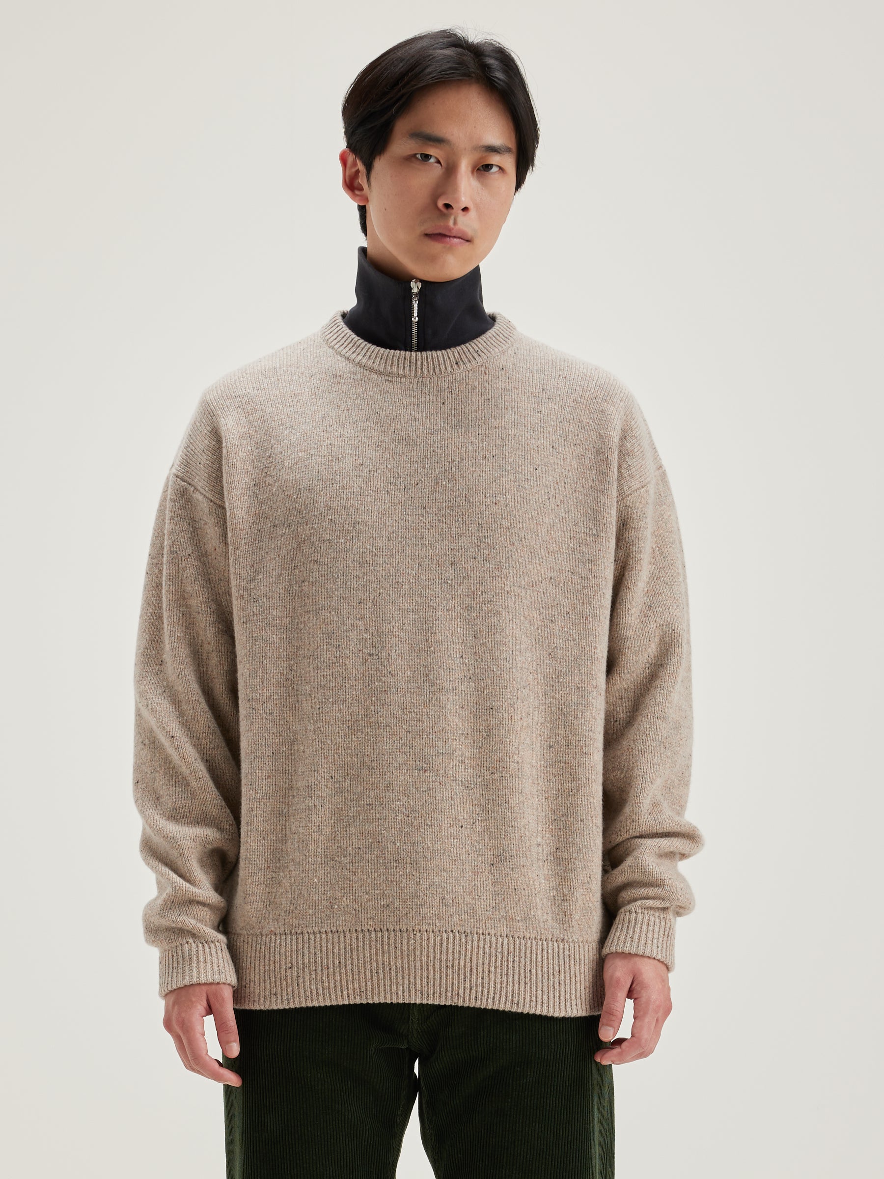 Gatem Crew-neck Sweater - Oatmeal For Men | Bellerose