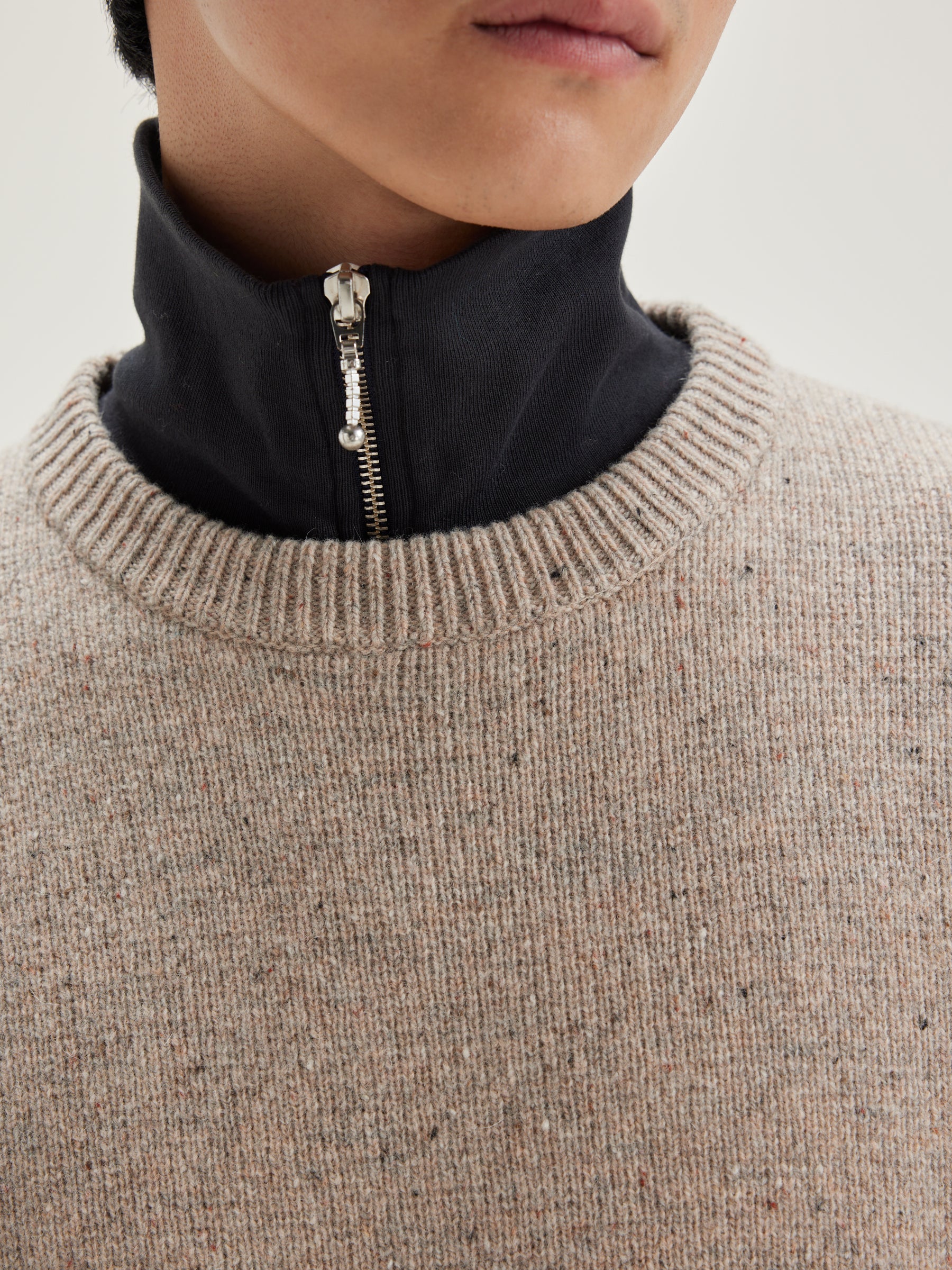 Gatem Crew-neck Sweater - Oatmeal For Men | Bellerose