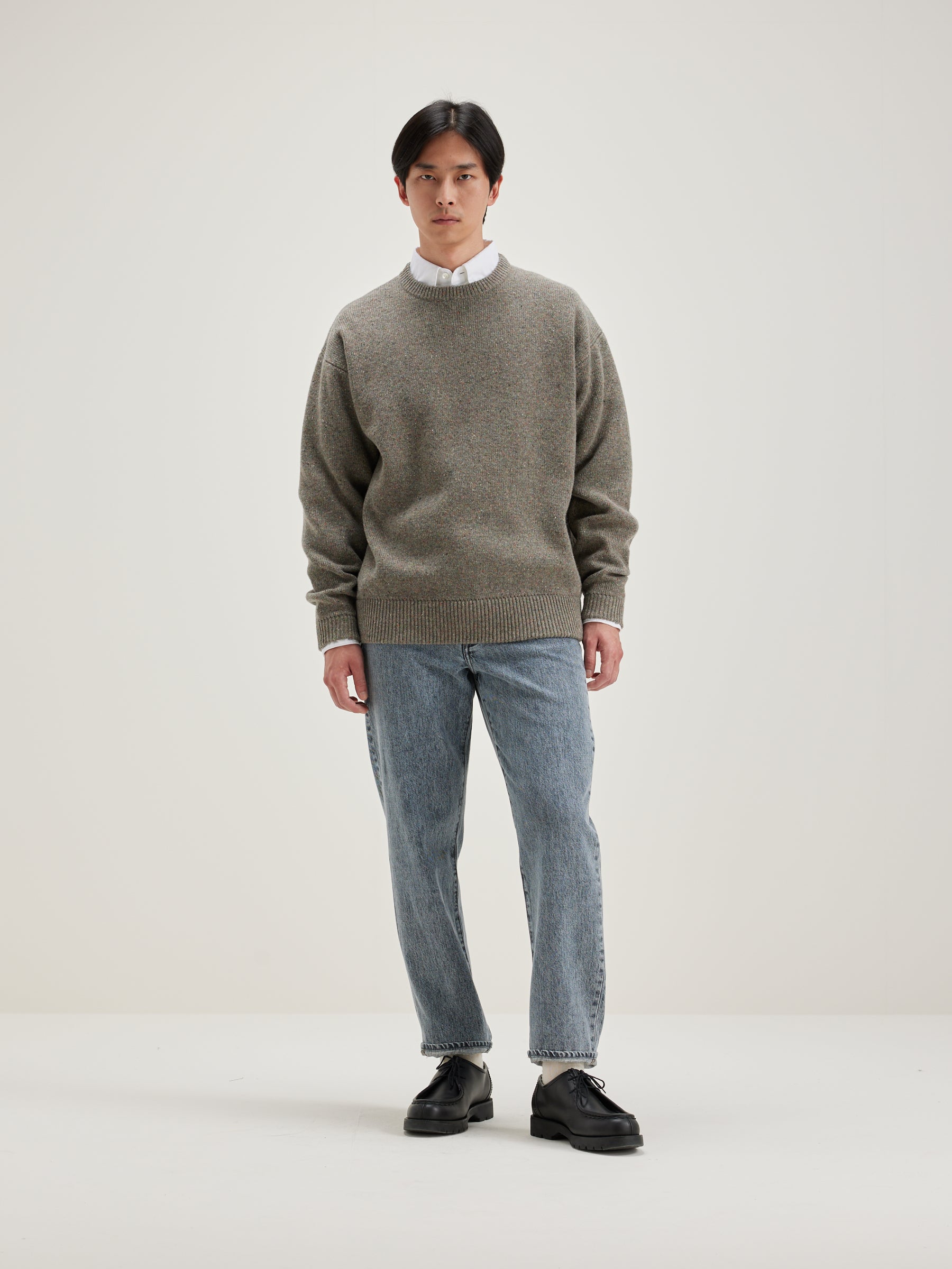 Gatem Crew-neck Sweater - Dust For Men | Bellerose