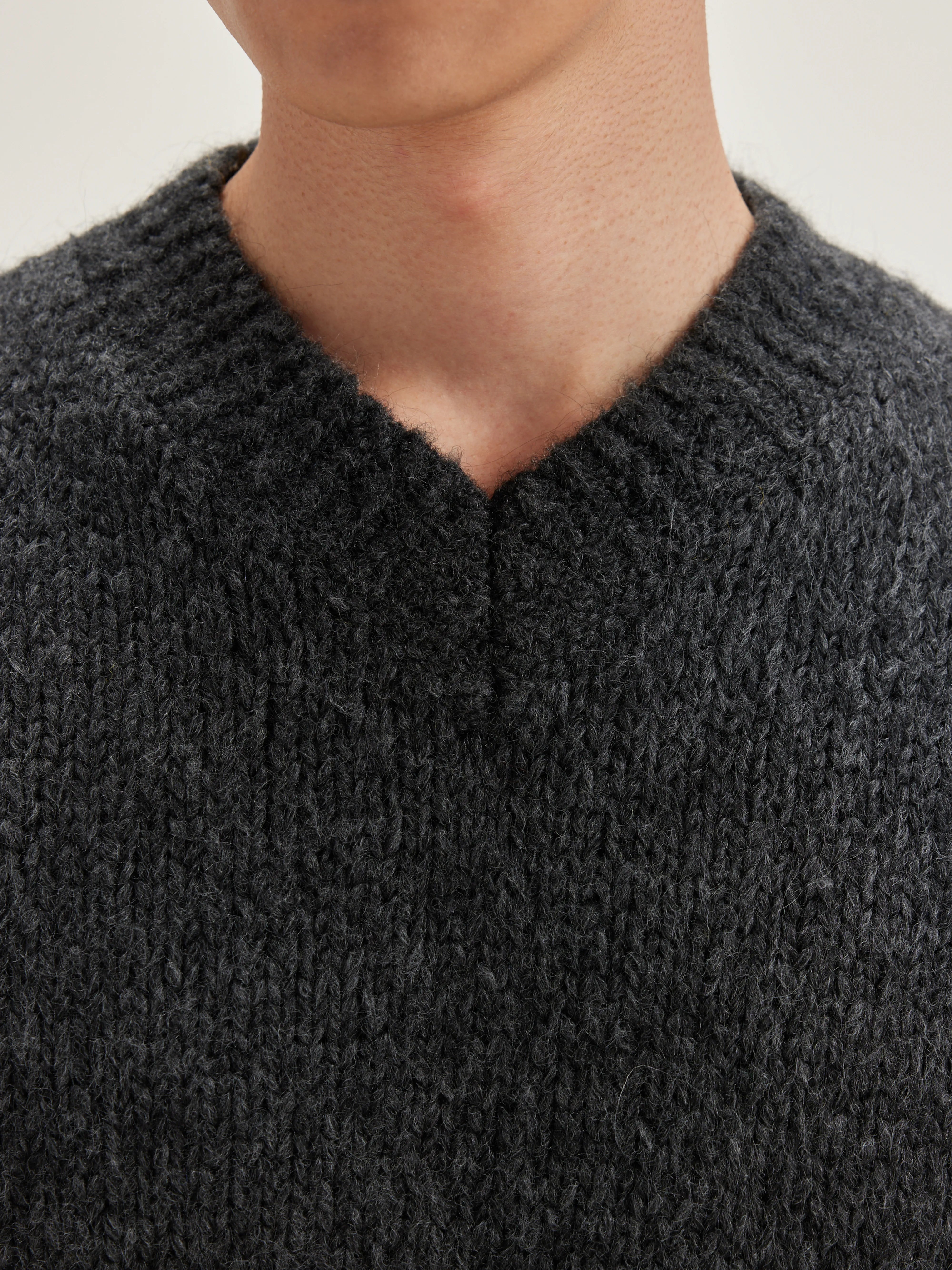 Pull Col V Liora - Mid grey Pour Homme | Bellerose