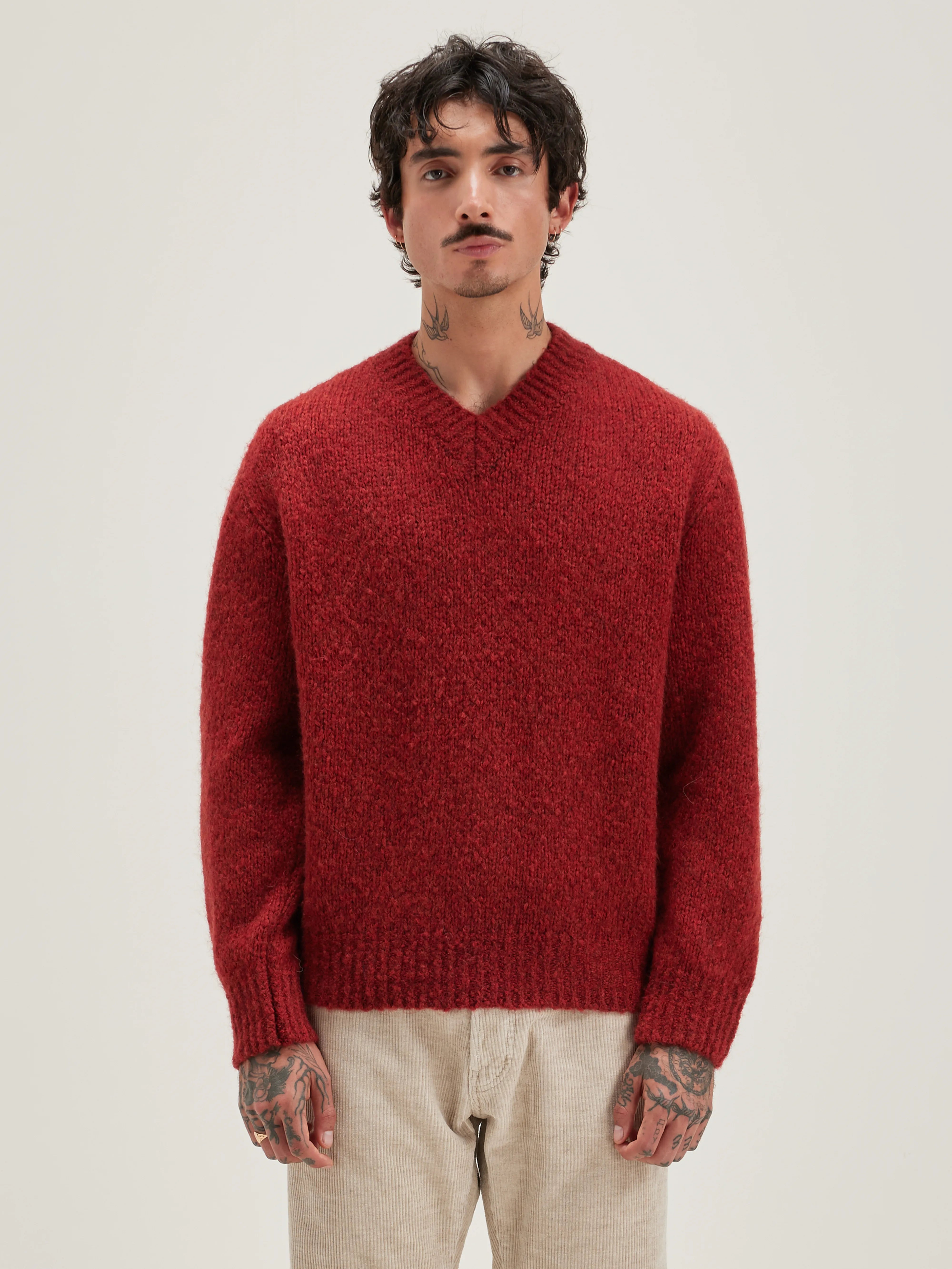 Pull Col V Liora - Mahogany Pour Homme | Bellerose