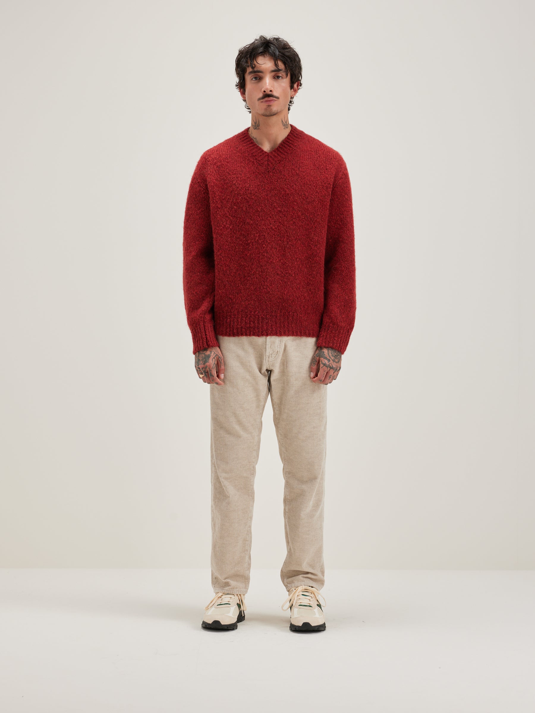 Pull Col V Liora - Mahogany Pour Homme | Bellerose