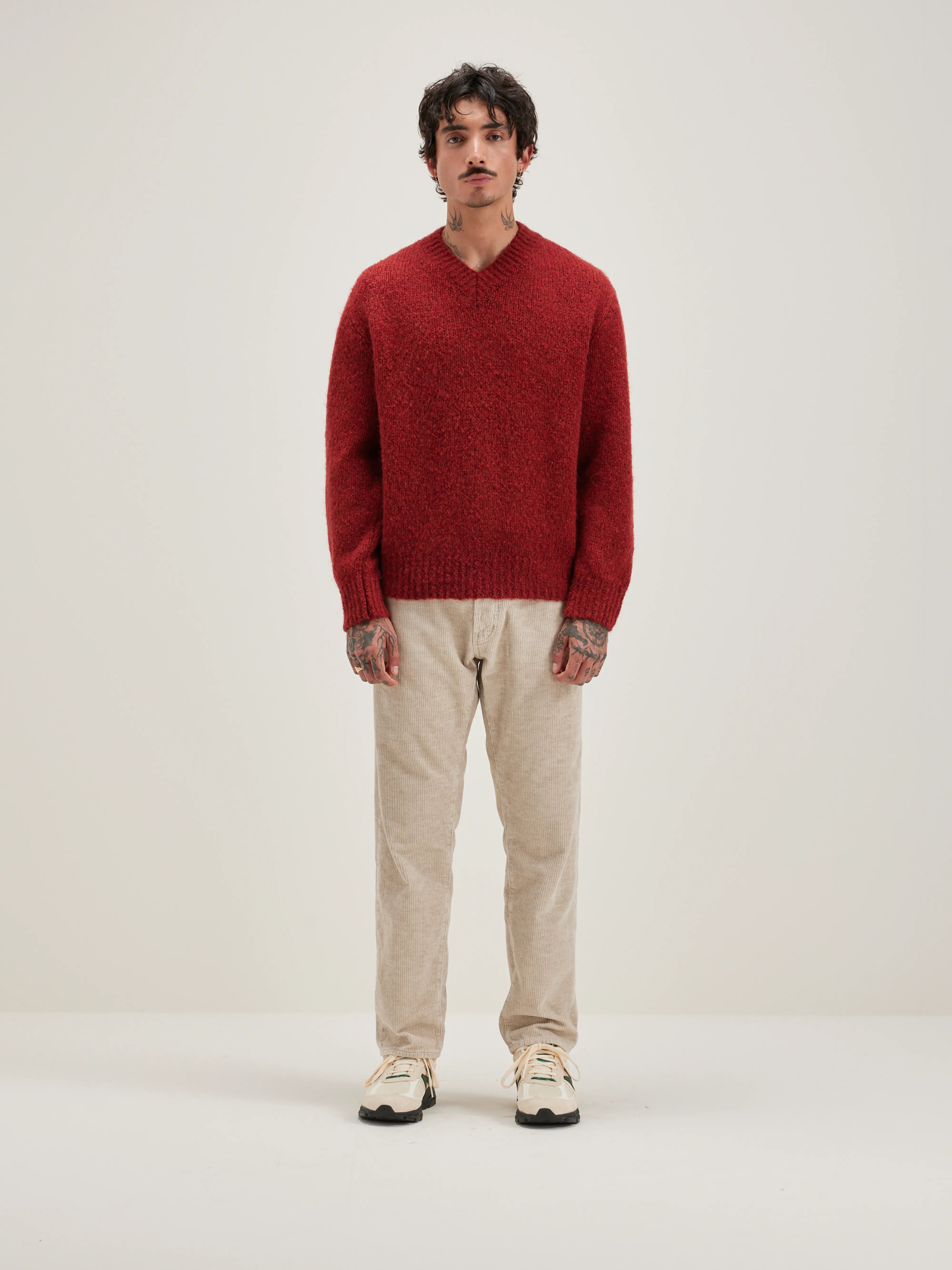 Pull Col V Liora - Mahogany Pour Homme | Bellerose