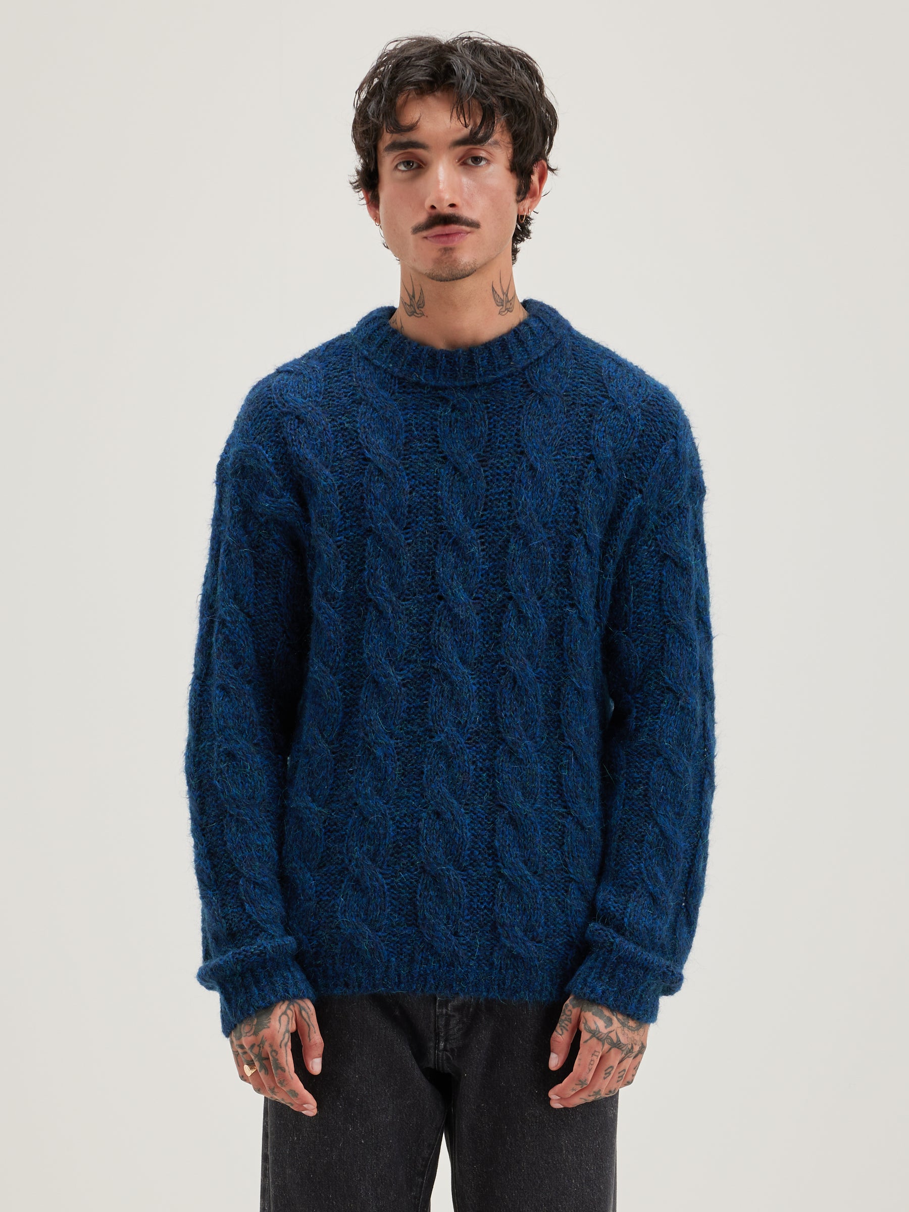 Noft Cable-knit Sweater - Fir / Naval For Men | Bellerose