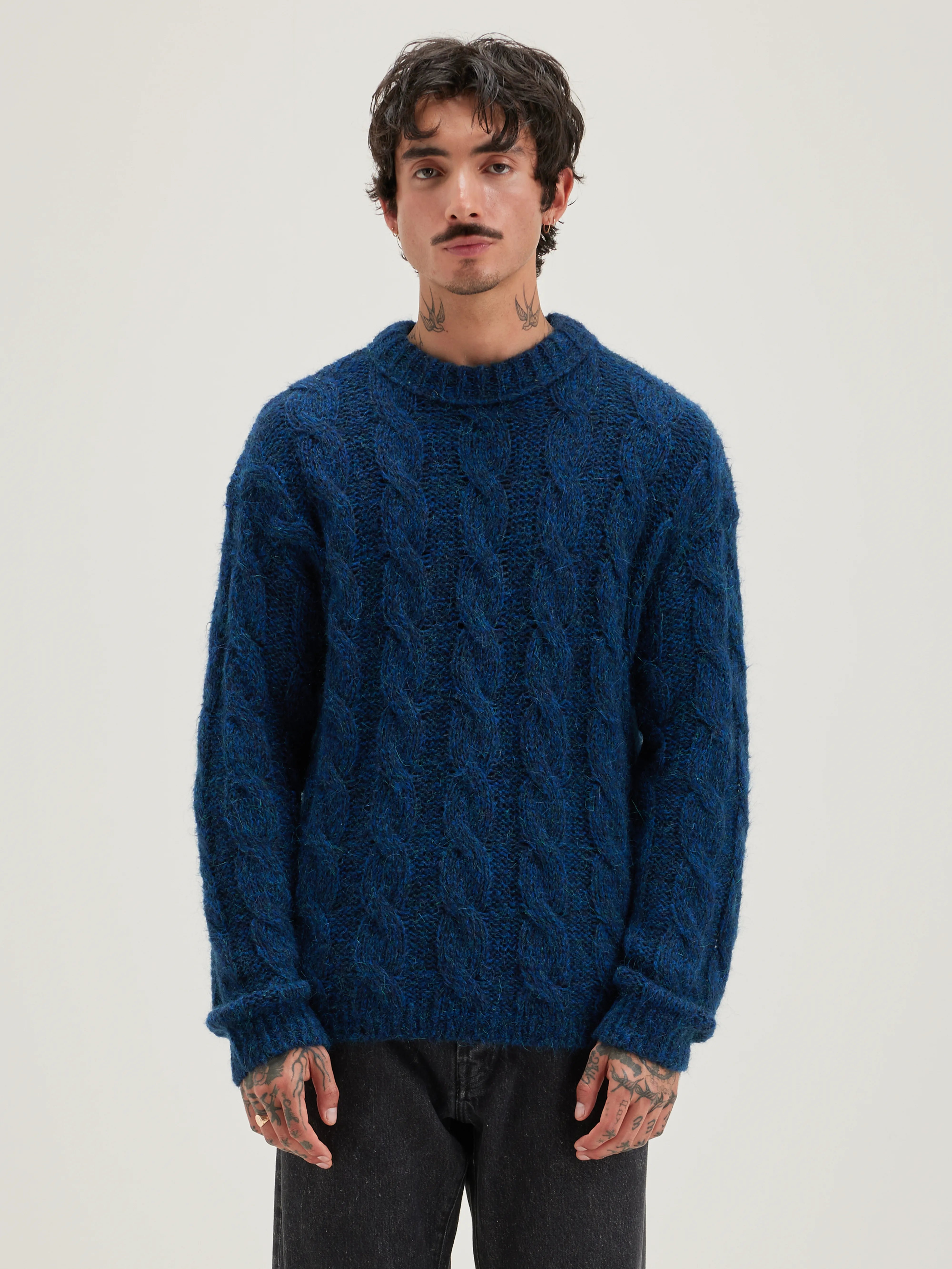 Noft Cable-knit Sweater - Fir / Naval For Men | Bellerose