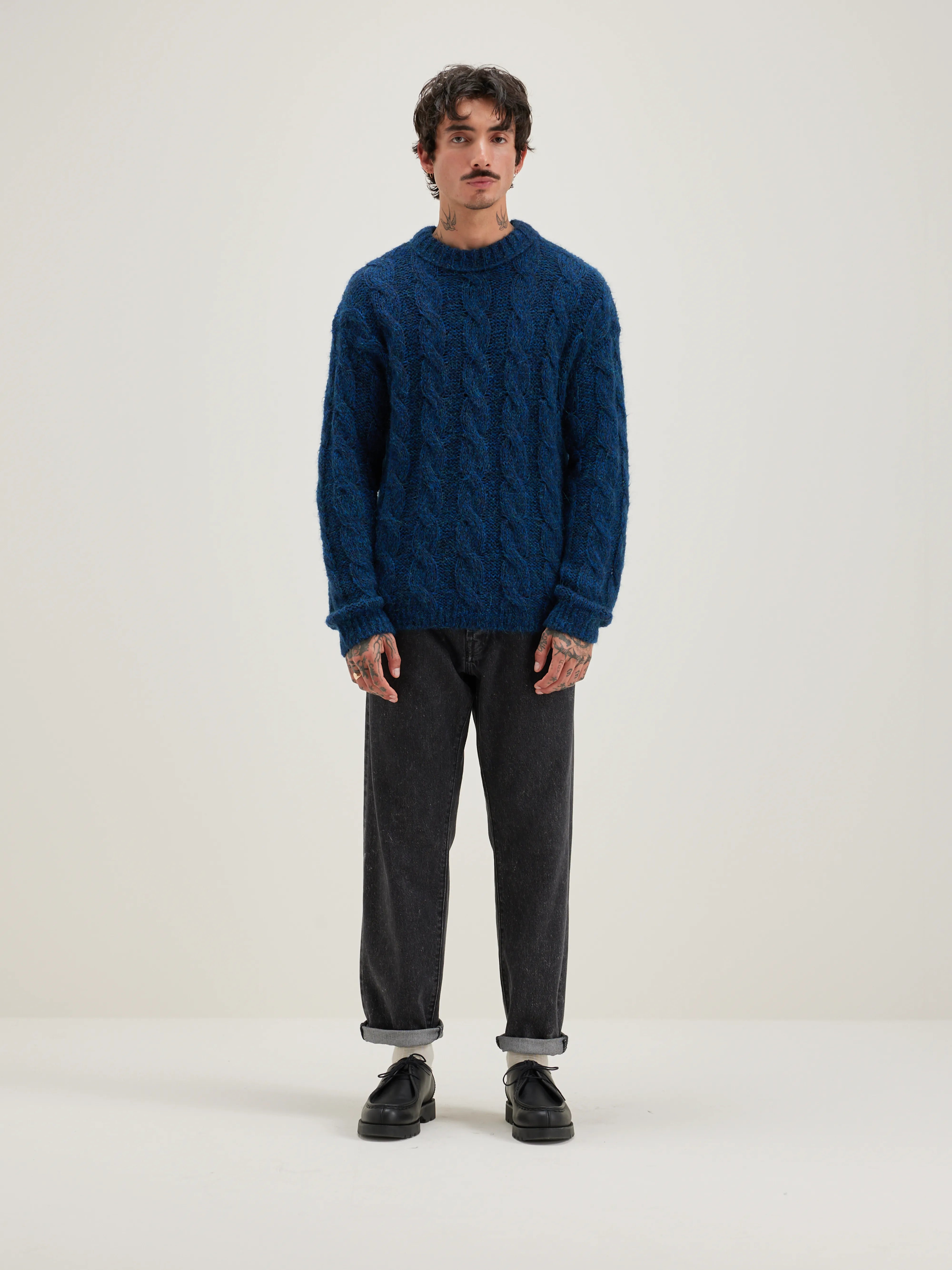 Noft Cable-knit Sweater - Fir / Naval For Men | Bellerose