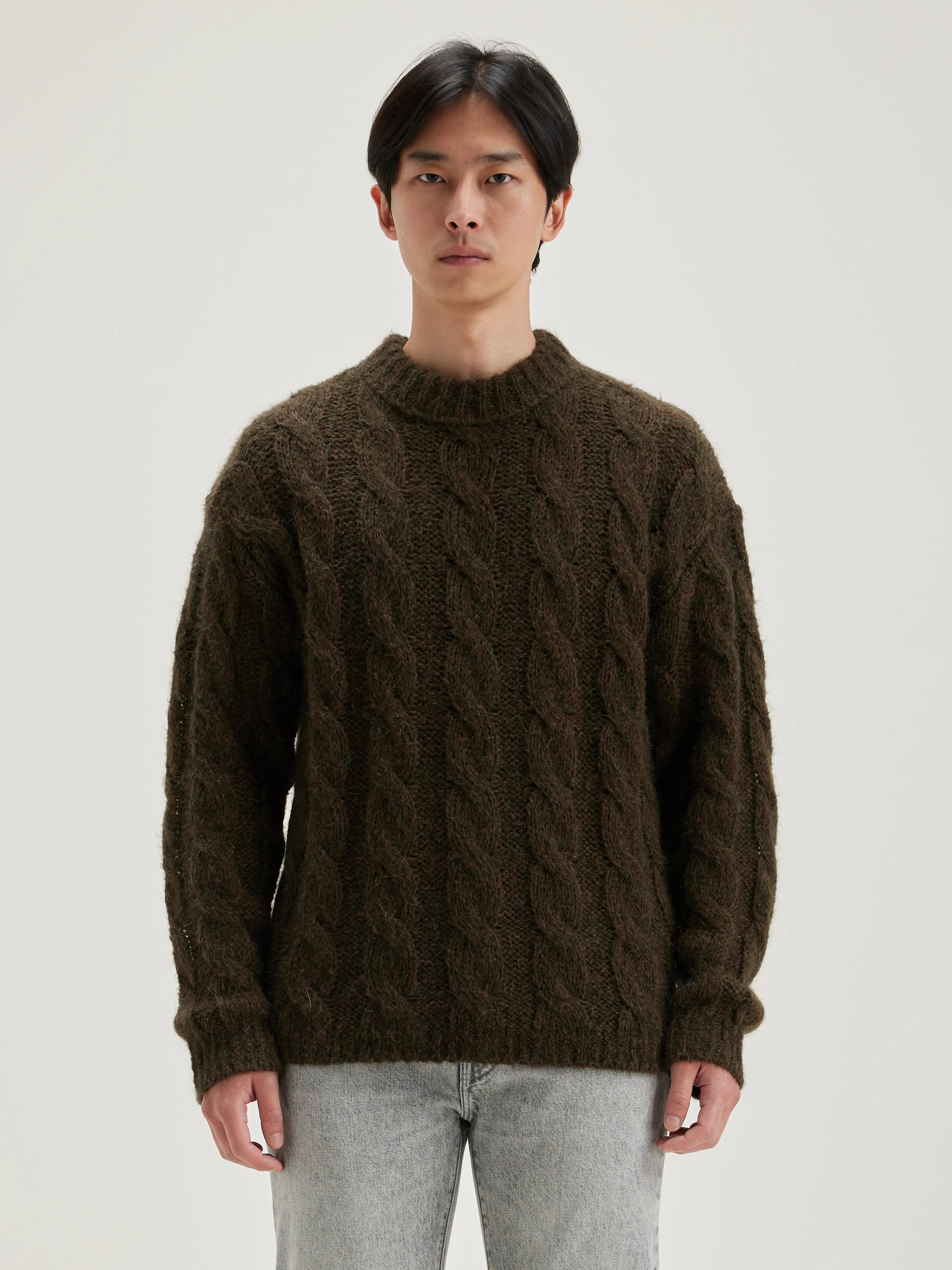 Noft Cable-knit Sweater - Dark olive For Men | Bellerose