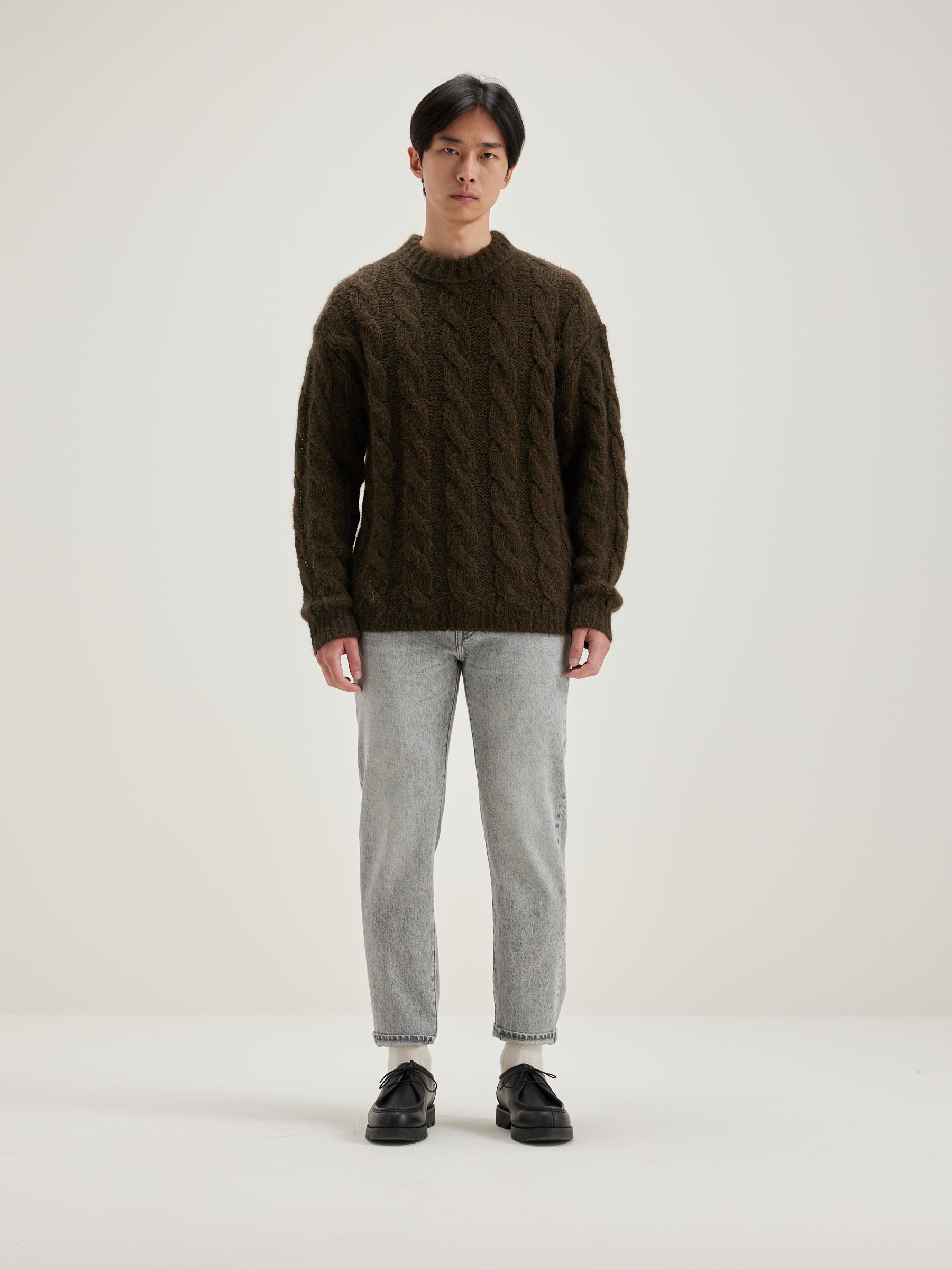 Pull Torsadé Noft - Dark olive Pour Homme | Bellerose