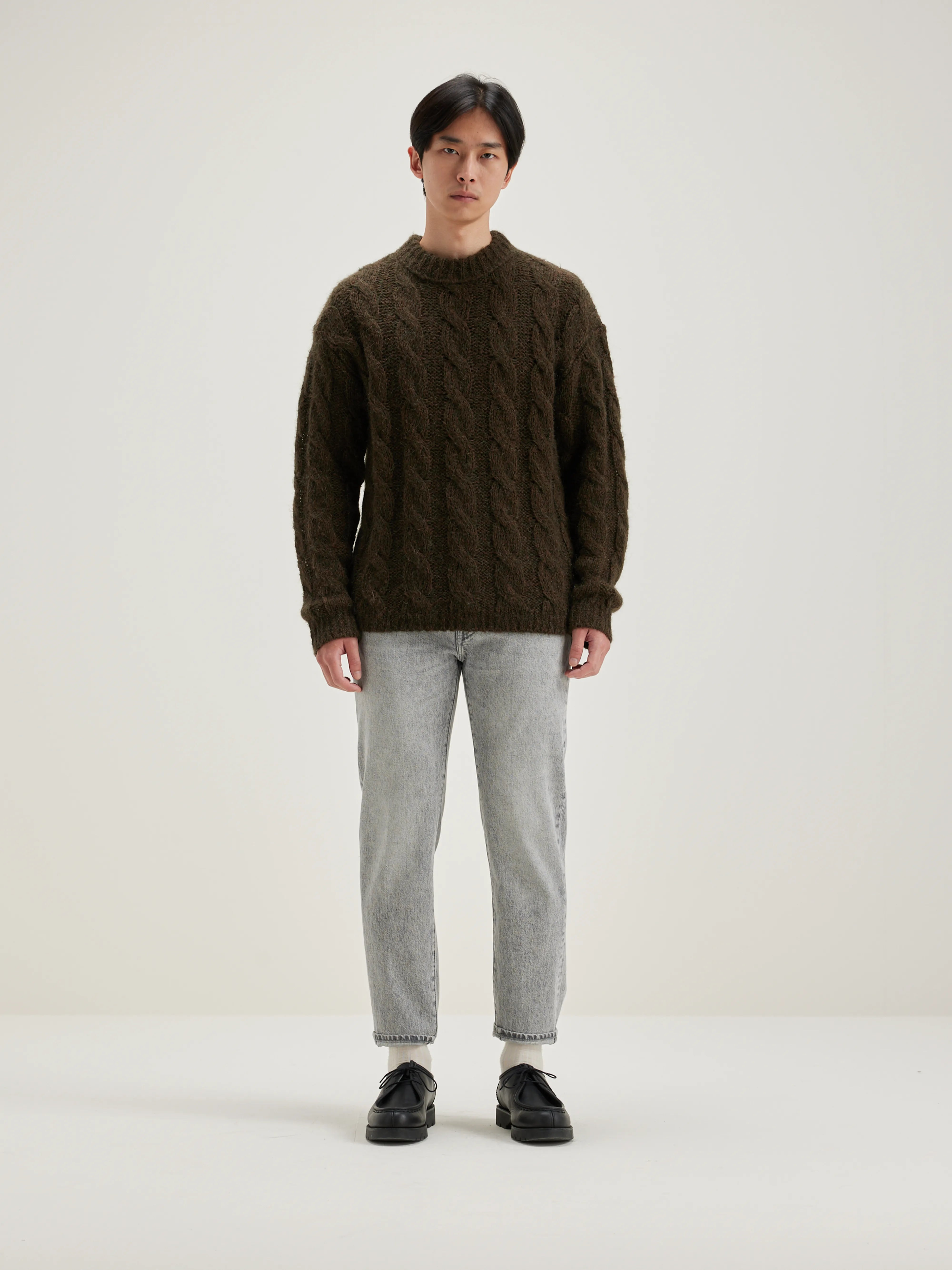 Noft Cable-knit Sweater - Dark olive For Men | Bellerose